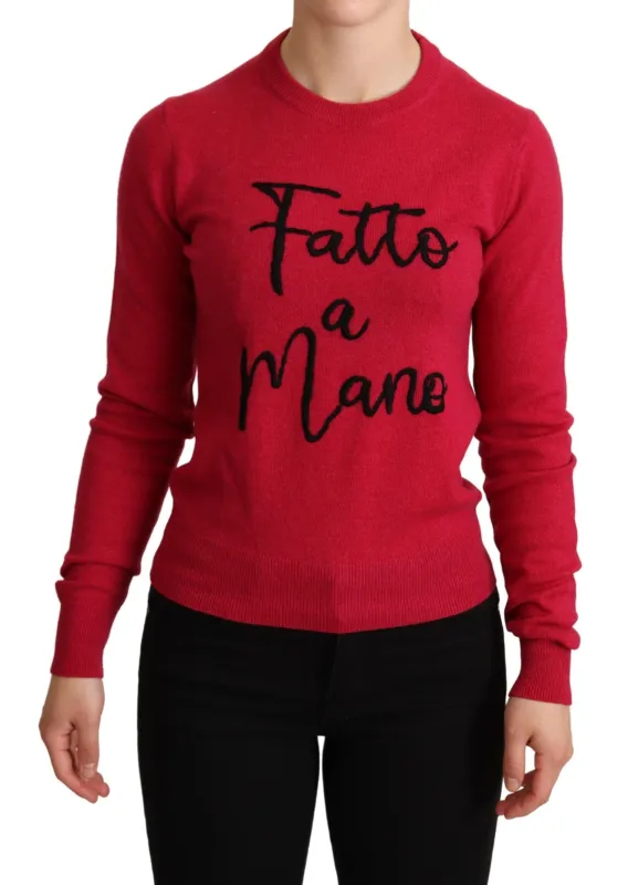 Pink Embroidered Cashmere Wool Pullover Sweater made by Lord & Taylor