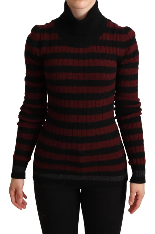 Black Red Striped Wool Pullover Sweater sold by Lord & Taylor