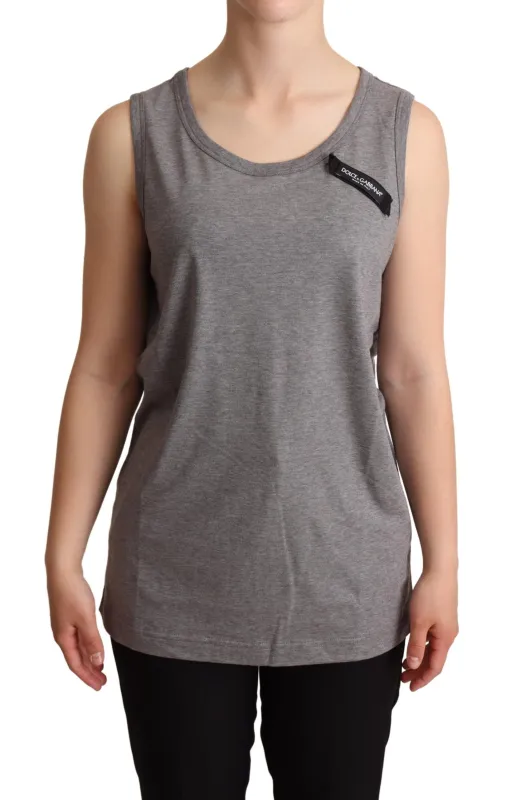 Gray Sleeveless Round Neck Tank Top T-shirt sold by Lord & Taylor