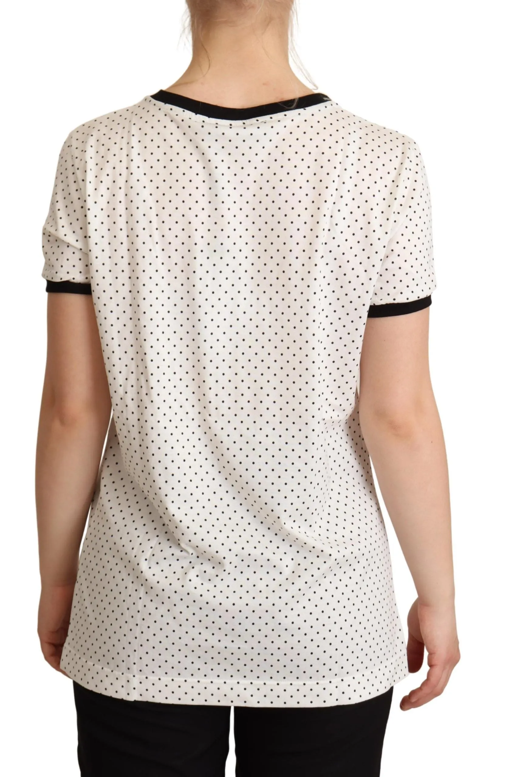 White Dotted Crewneck Cotton T-shirt sold by Lord & Taylor product image thumbnail 3