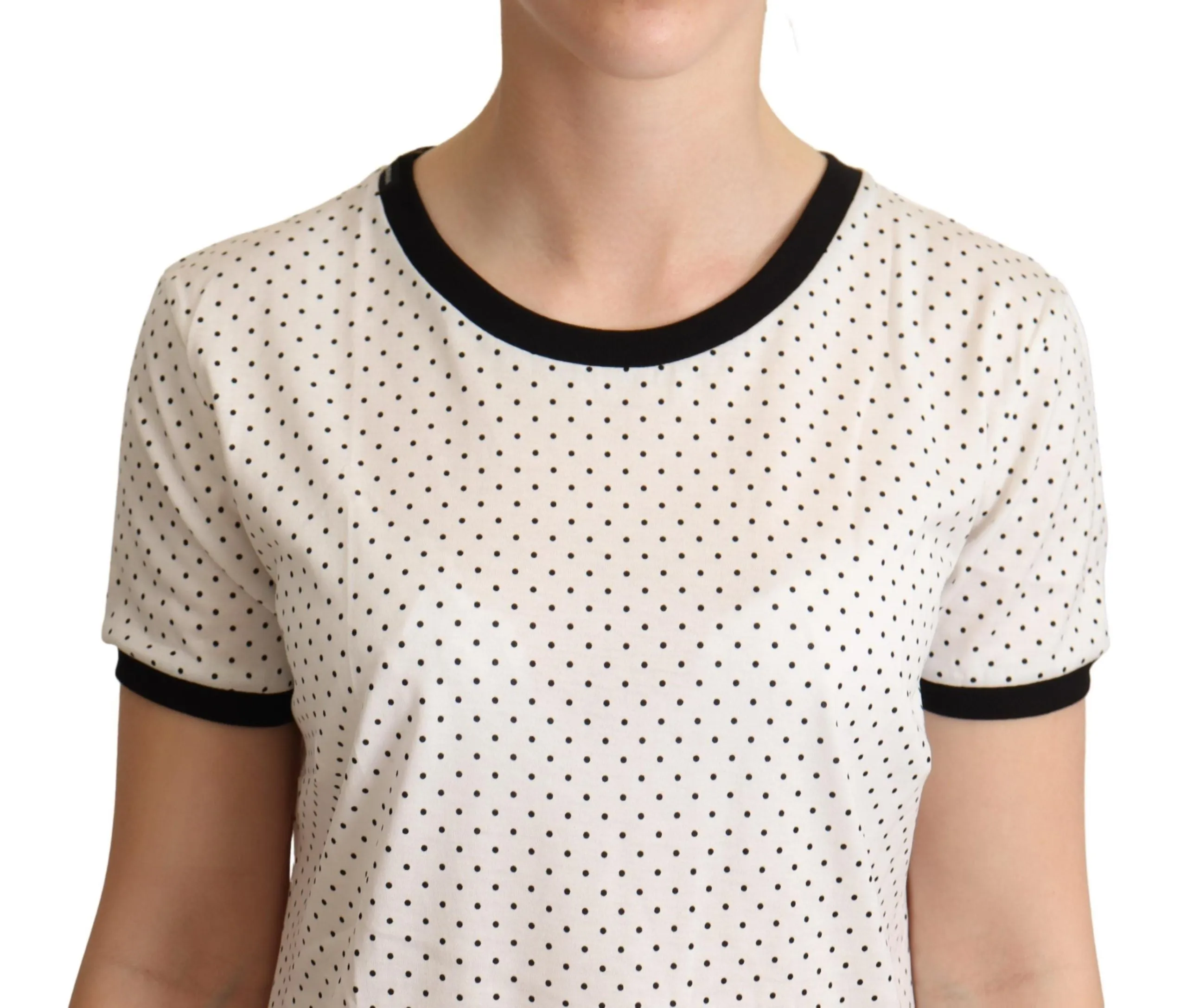 White Dotted Crewneck Cotton T-shirt sold by Lord & Taylor product image thumbnail 4