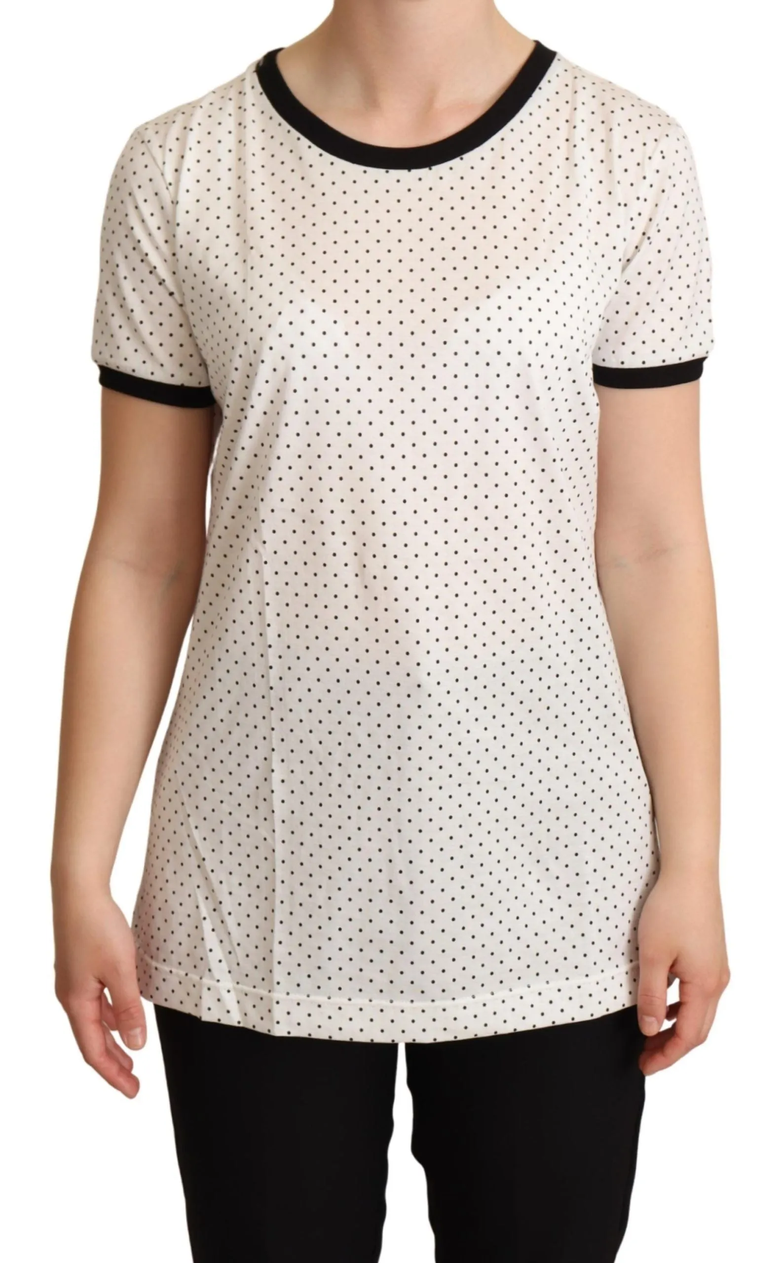 White Dotted Crewneck Cotton T-shirt sold by Lord & Taylor