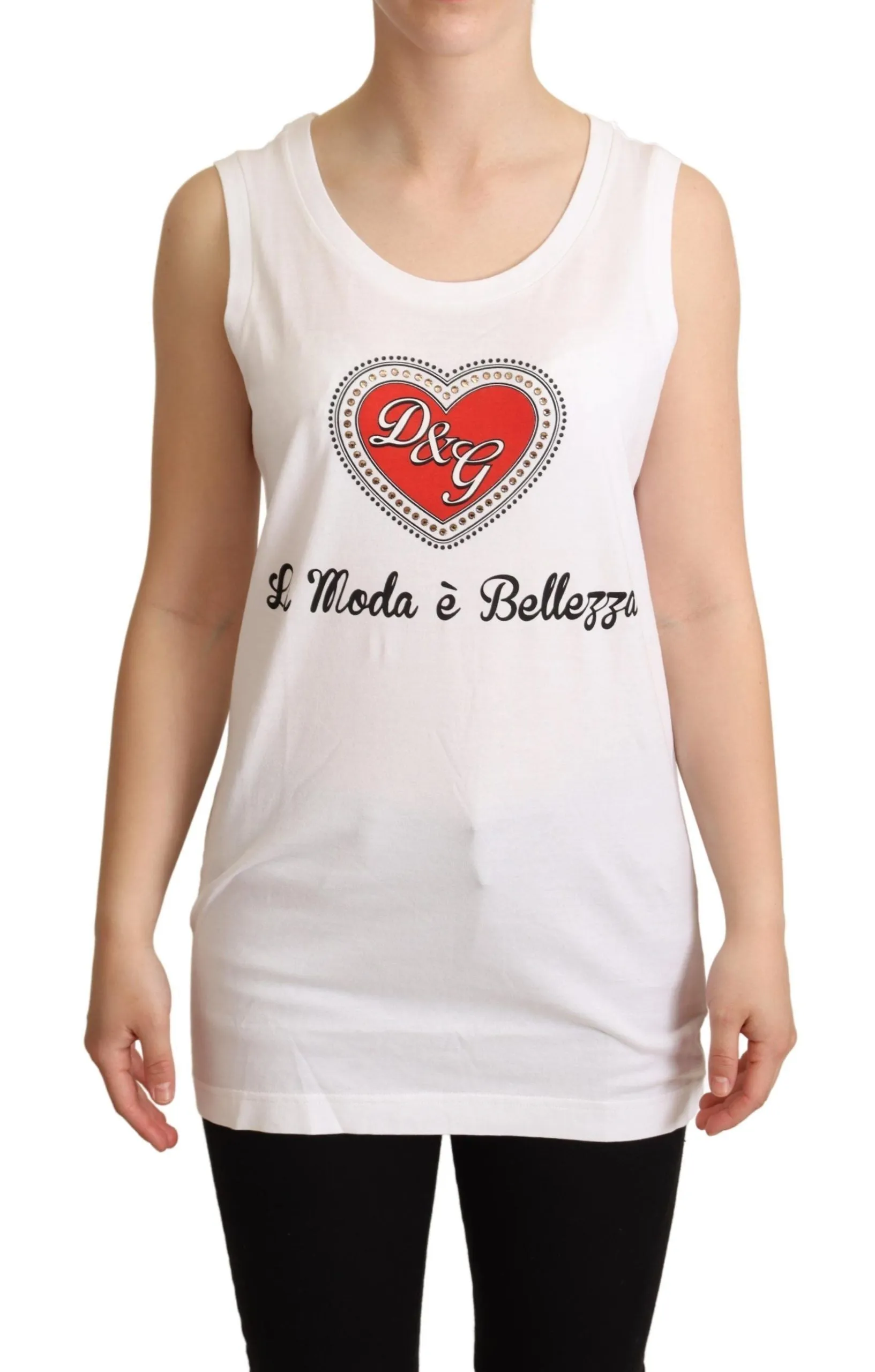 White La Moda Crystal Tank Top T-shirt sold by Lord & Taylor