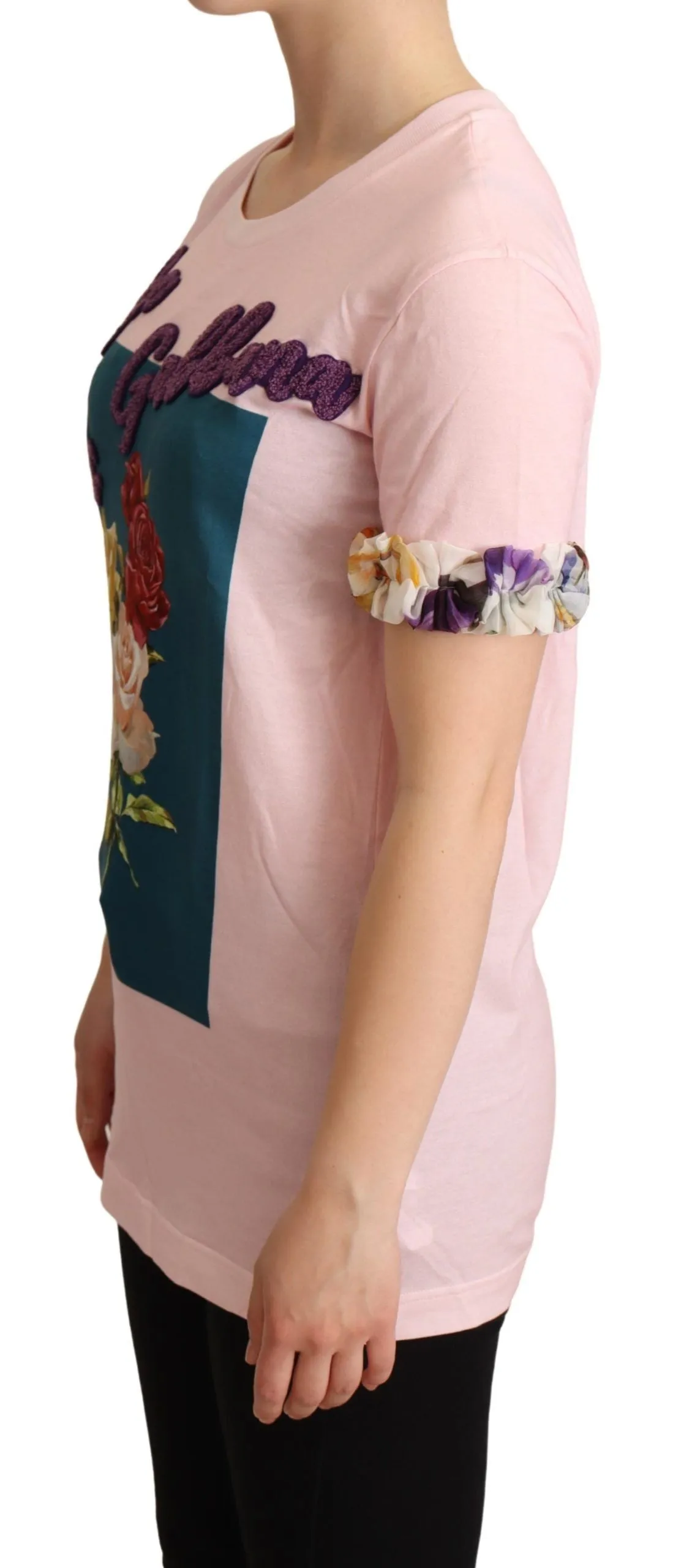 Pink Cotton Floral Roses Crewneck T-shirt sold by Lord & Taylor product image thumbnail 2