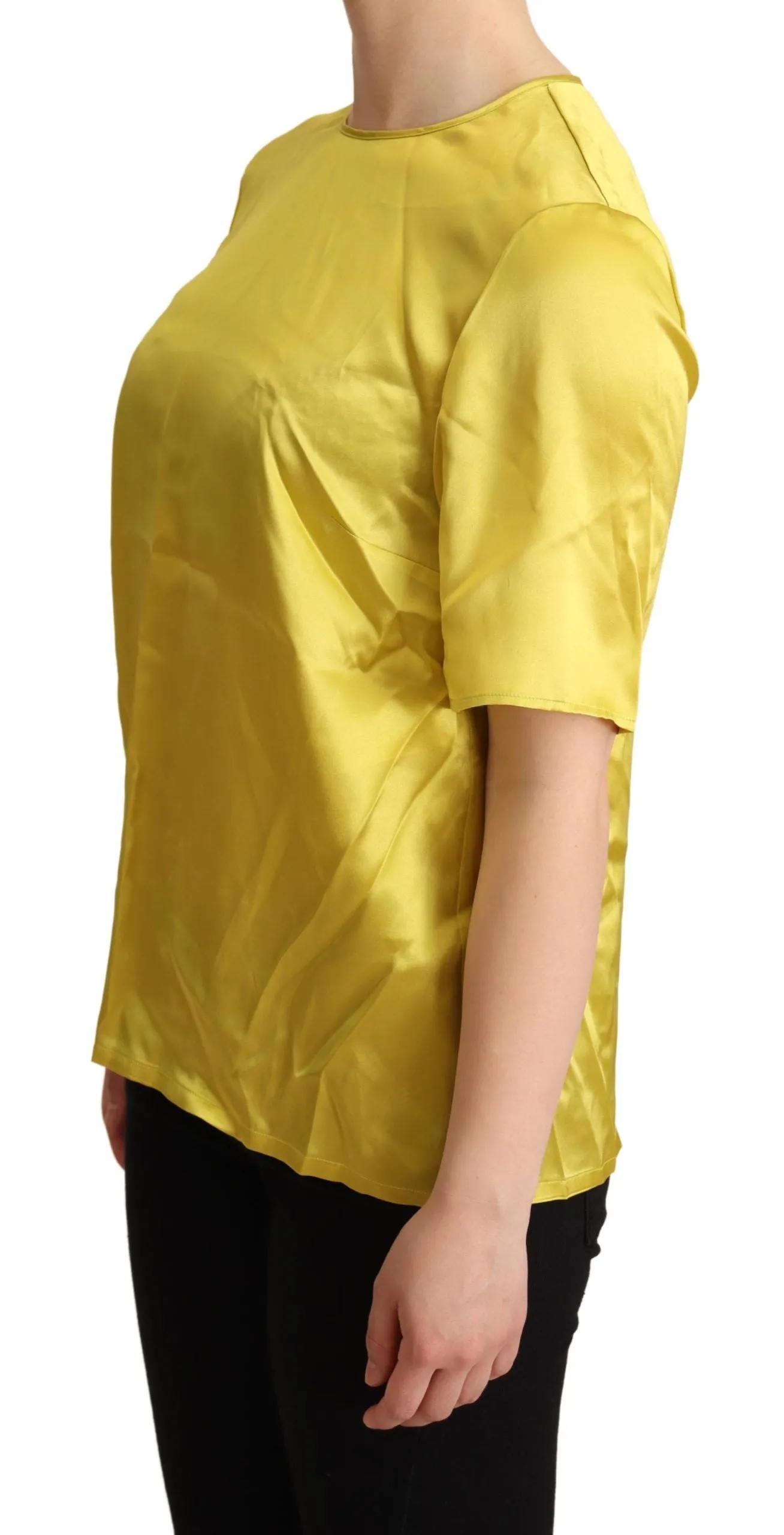 Yellow Silk Short Sleeve Blouse T-shirt sold by Lord & Taylor product image thumbnail 2