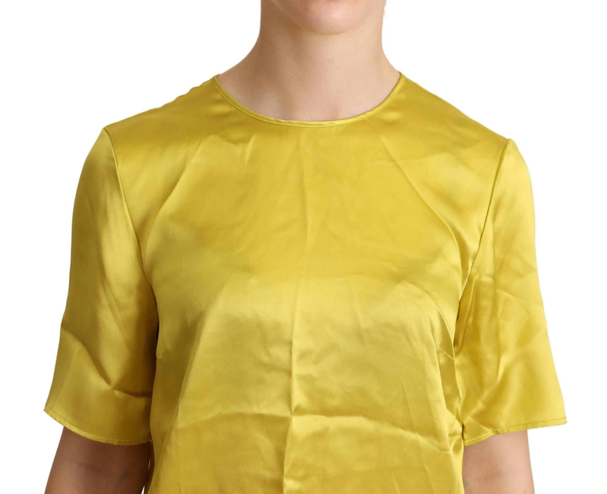 Yellow Silk Short Sleeve Blouse T-shirt sold by Lord & Taylor product image thumbnail 4