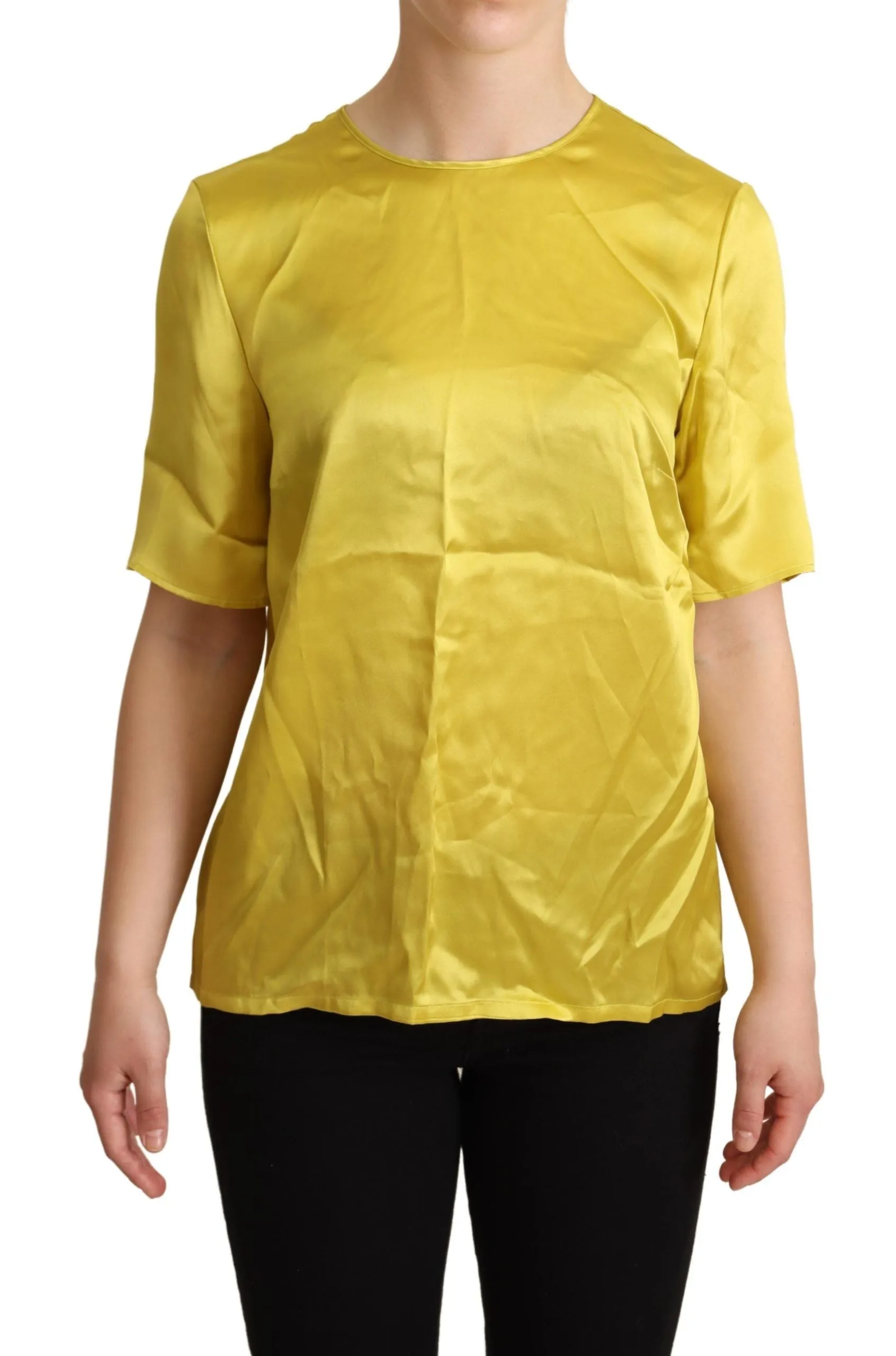 Yellow Silk Short Sleeve Blouse T-shirt sold by Lord & Taylor