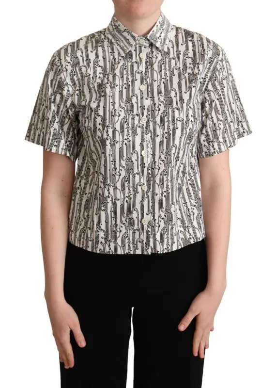 White Floral Collared Blouse Shirt sold by Lord & Taylor