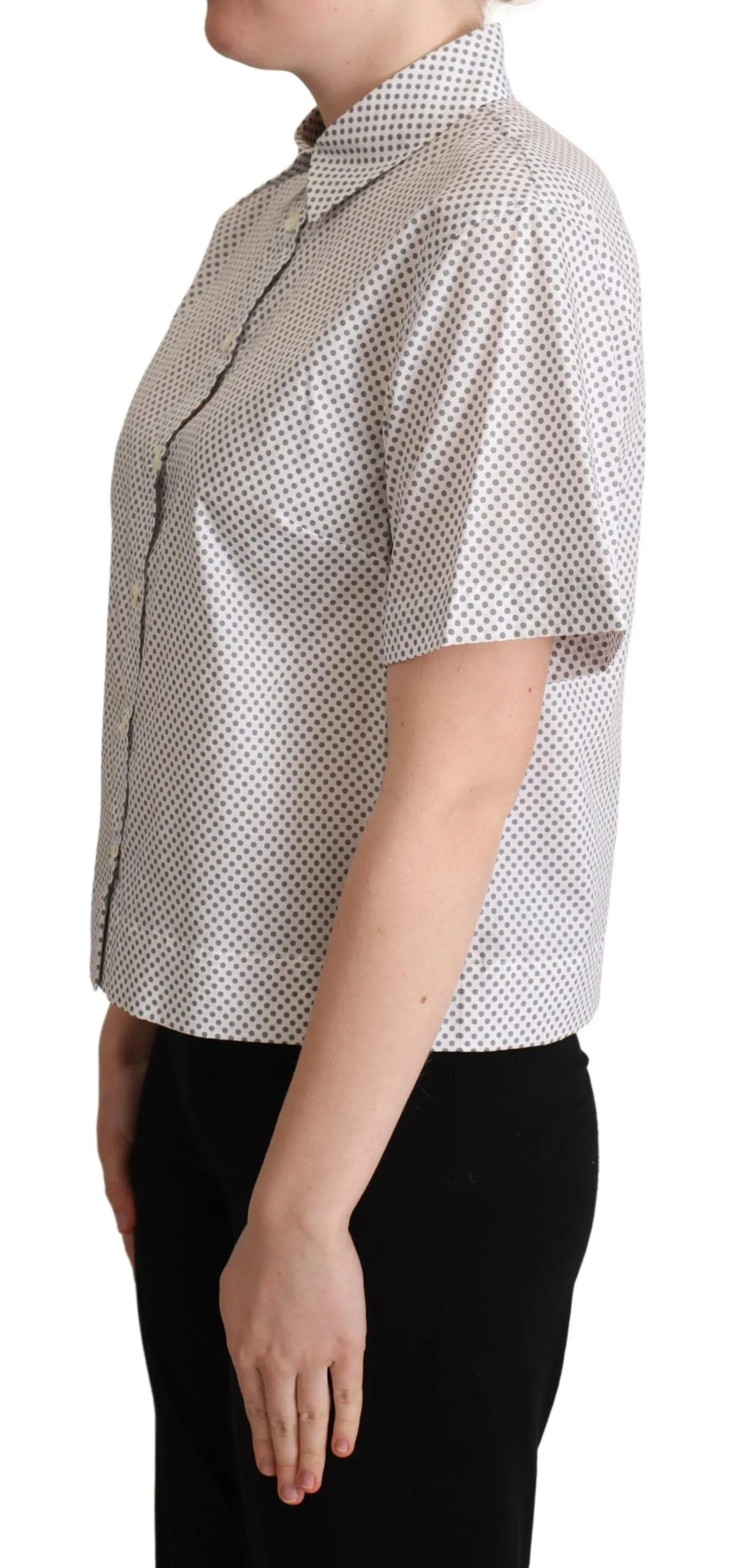 White Gray Polka Dots Collared Button Shirt sold by Lord & Taylor product image thumbnail 2