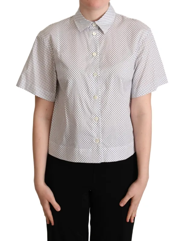 White Gray Polka Dots Collared Button Shirt sold by Lord & Taylor
