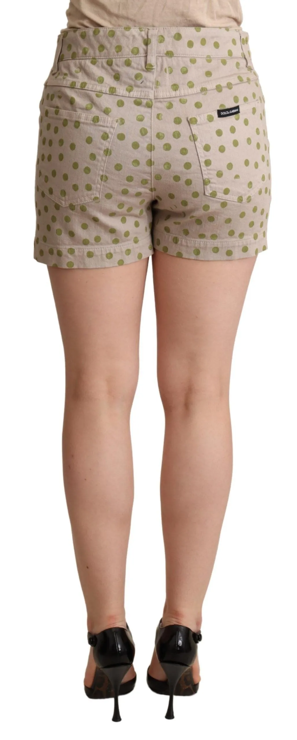 Beige Polka Dots Denim Cotton Stretch Shorts sold by Lord & Taylor product image thumbnail 2