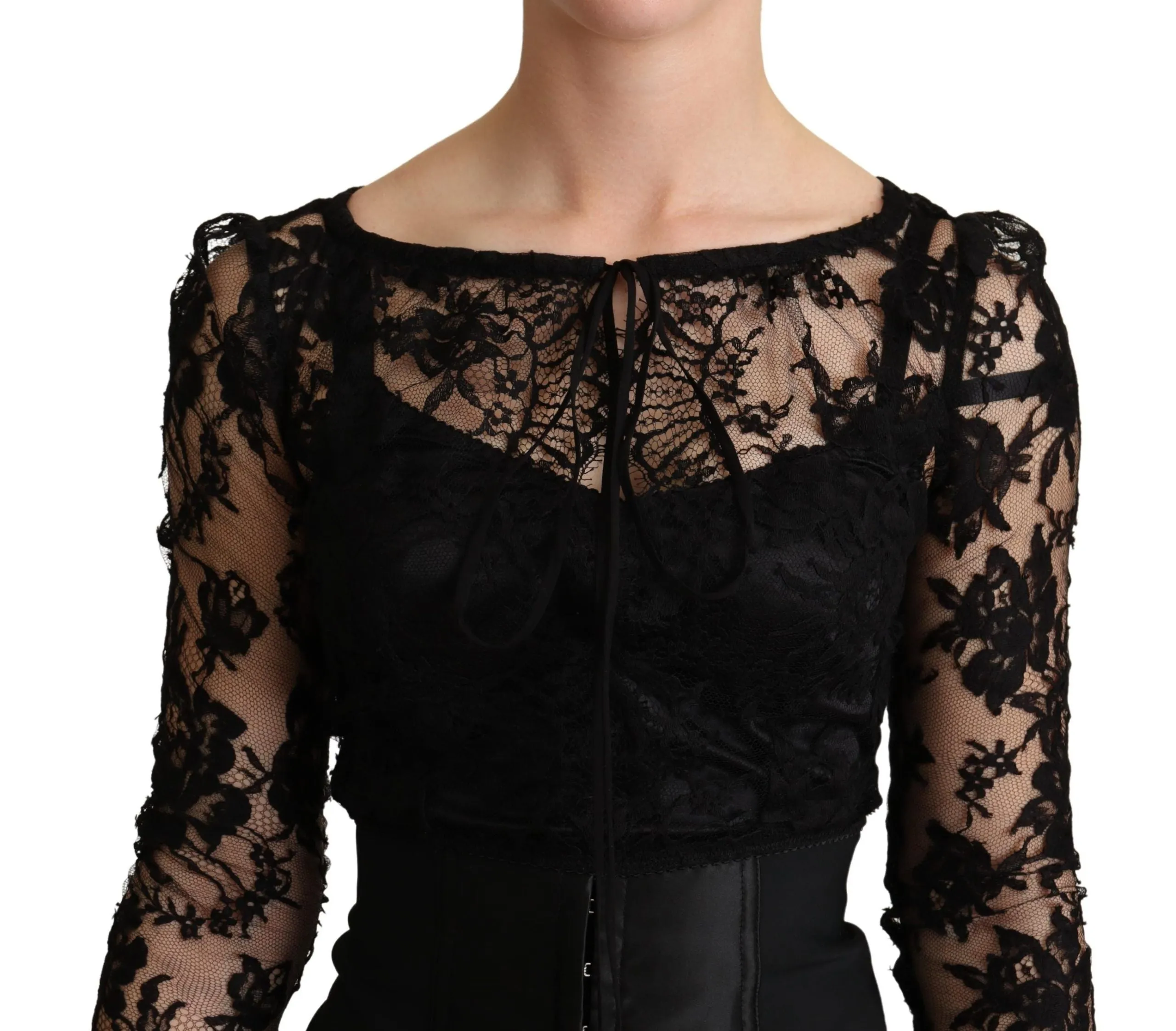 Black Fitted Lace Top Bodycon Mini Dress sold by Lord & Taylor product image thumbnail 4