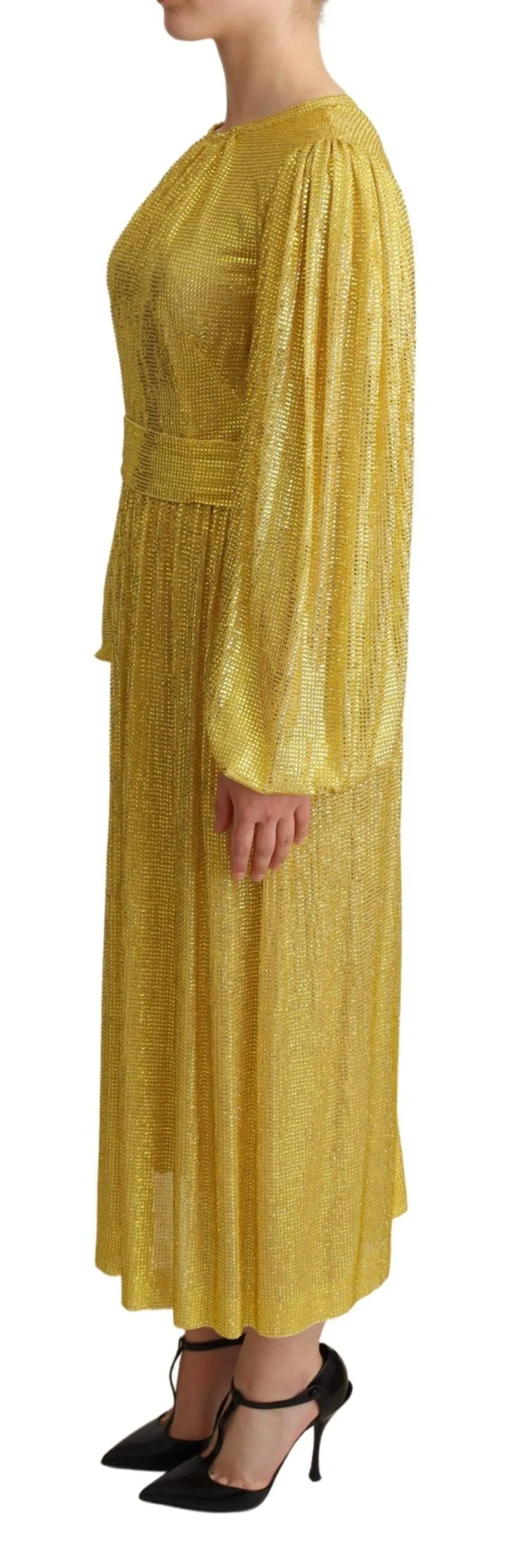 Yellow Crystal Mesh Pleated Maxi Dress sold by Lord & Taylor product image thumbnail 2