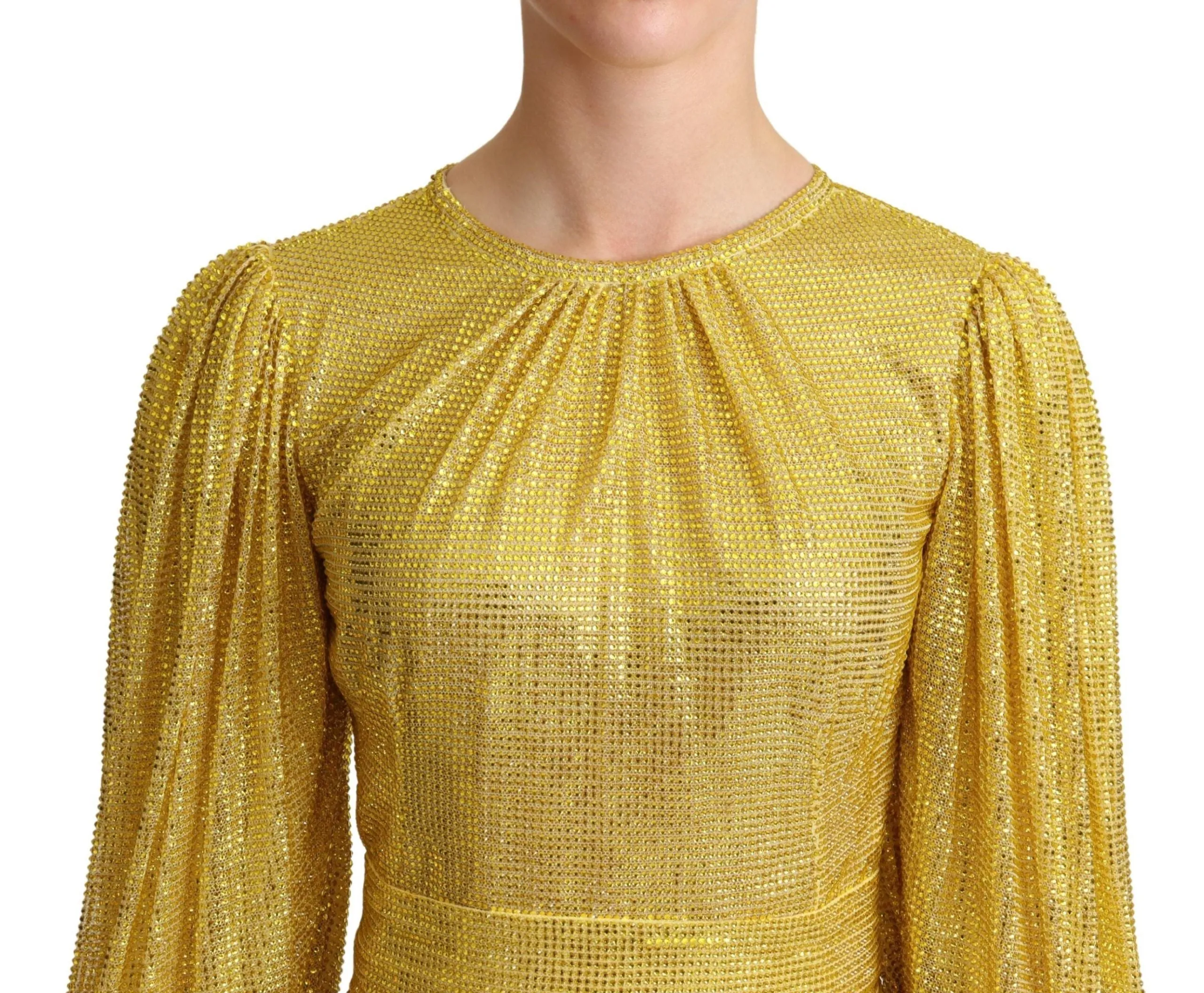 Yellow Crystal Mesh Pleated Maxi Dress sold by Lord & Taylor product image thumbnail 4