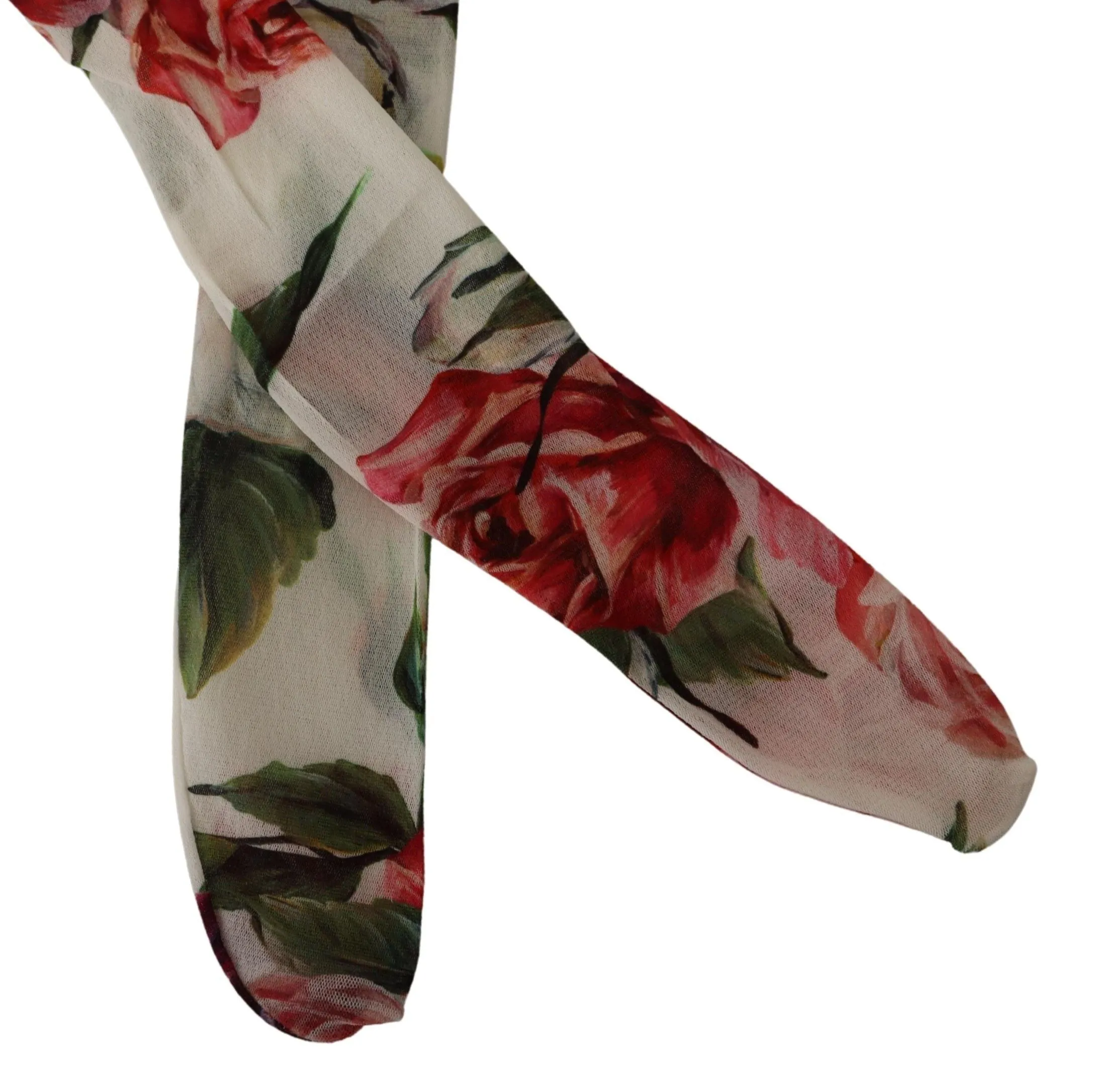 White Floral Print Stockings Nylon Tights sold by Lord & Taylor product image thumbnail 2