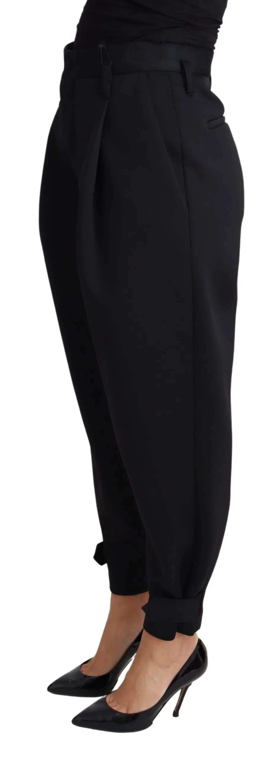 Black Cropped Dress High Waist Polyester Pants sold by Lord & Taylor product image thumbnail 2