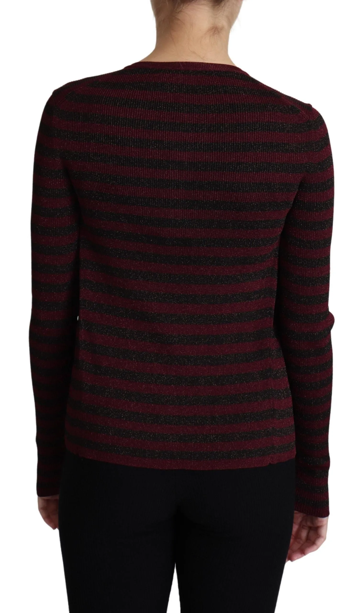 Black Red Striped Viscose Cardigan Sweater sold by Lord & Taylor product image thumbnail 4