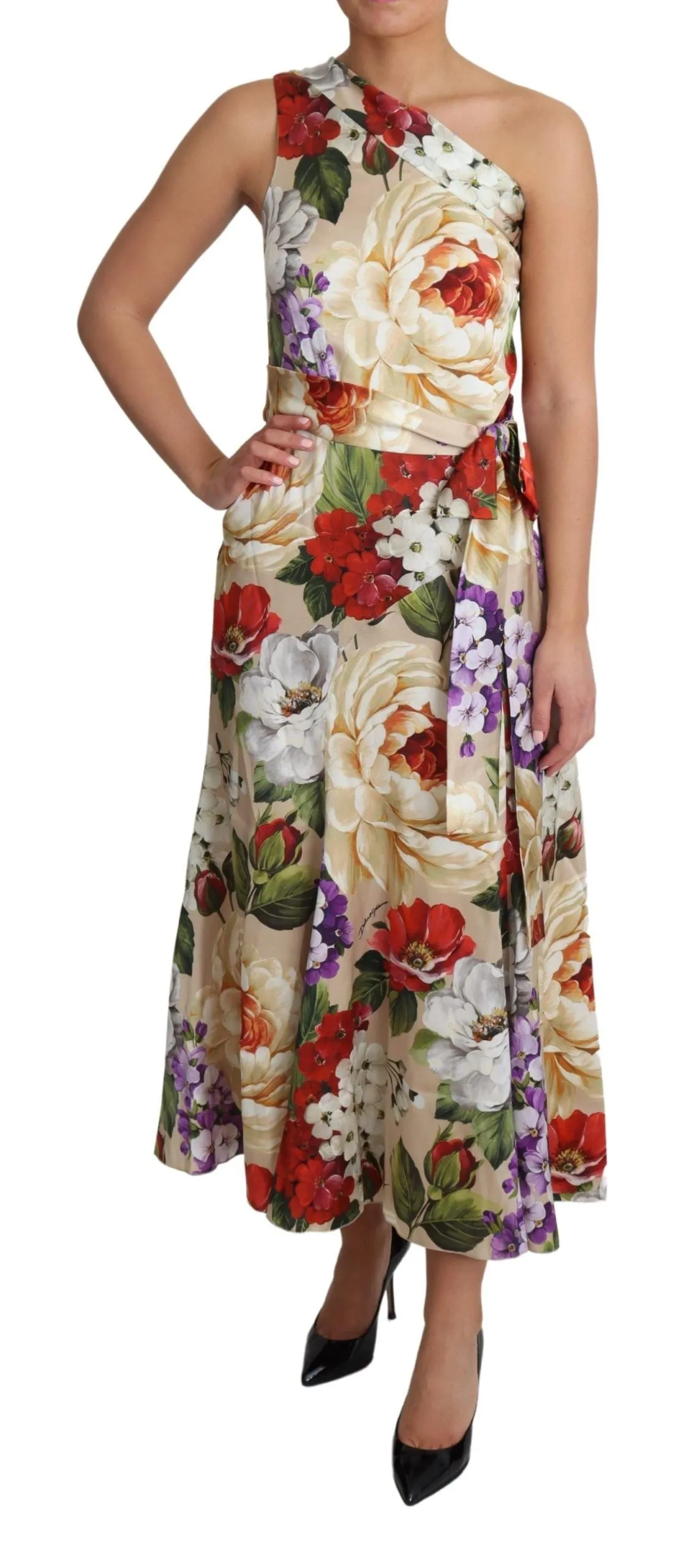 Print Silk Stretch One Shoulder Dress Floral sold by Lord & Taylor product image thumbnail 2