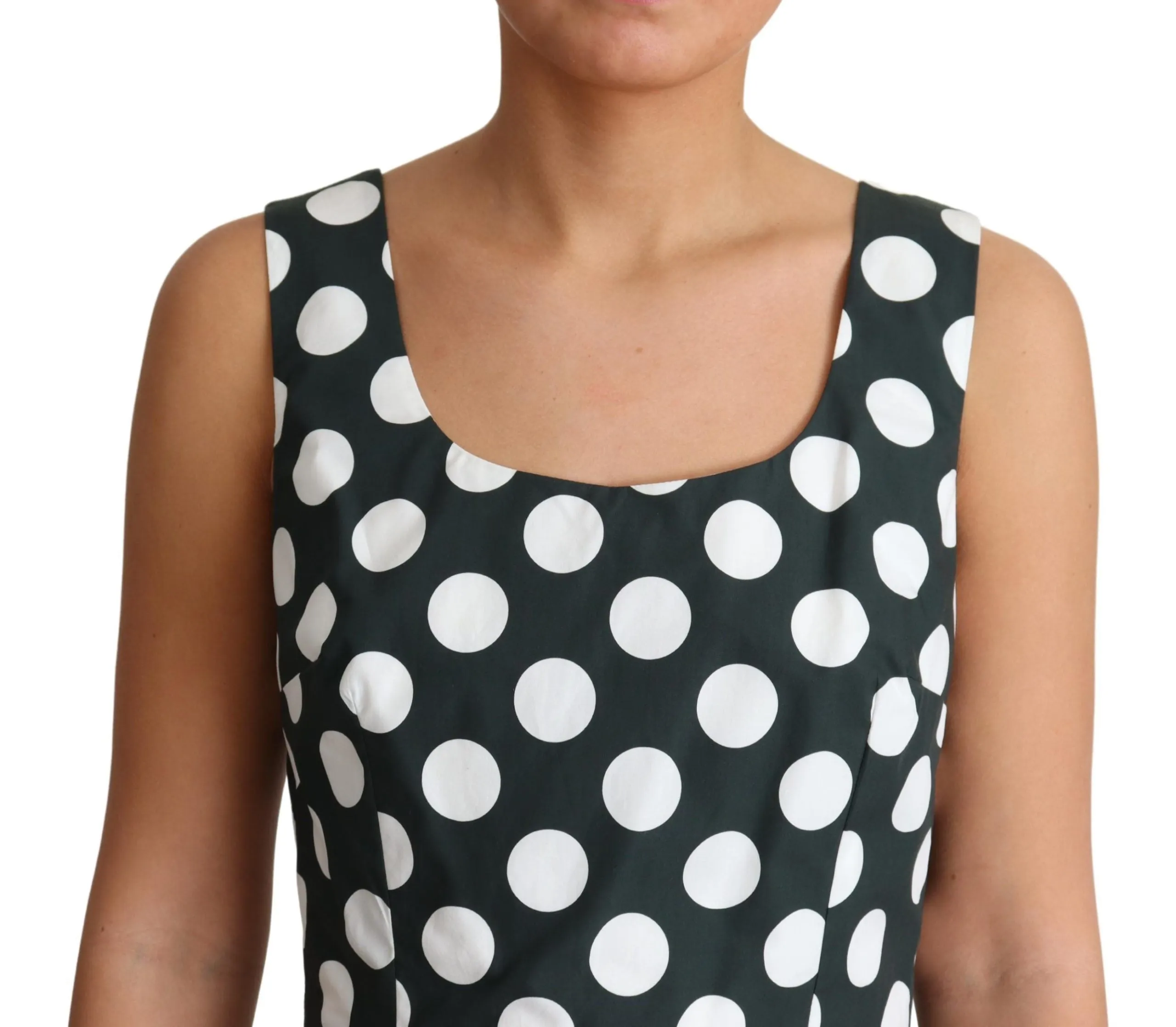 Green Polka Dotted Cotton A-Line Dress sold by Lord & Taylor product image thumbnail 5