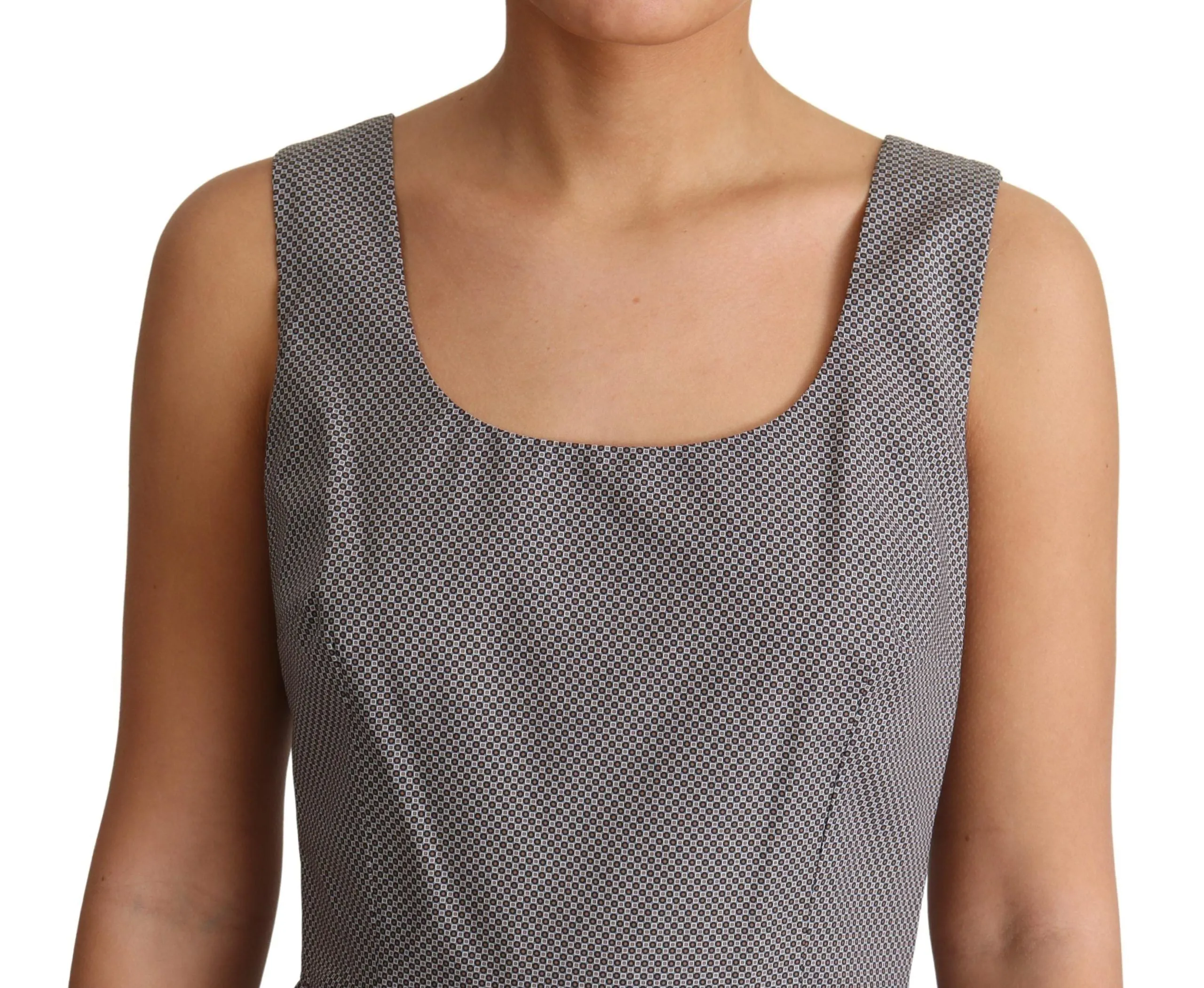 Blue Beige Geometric Cotton A-Line Dress sold by Lord & Taylor product image thumbnail 5