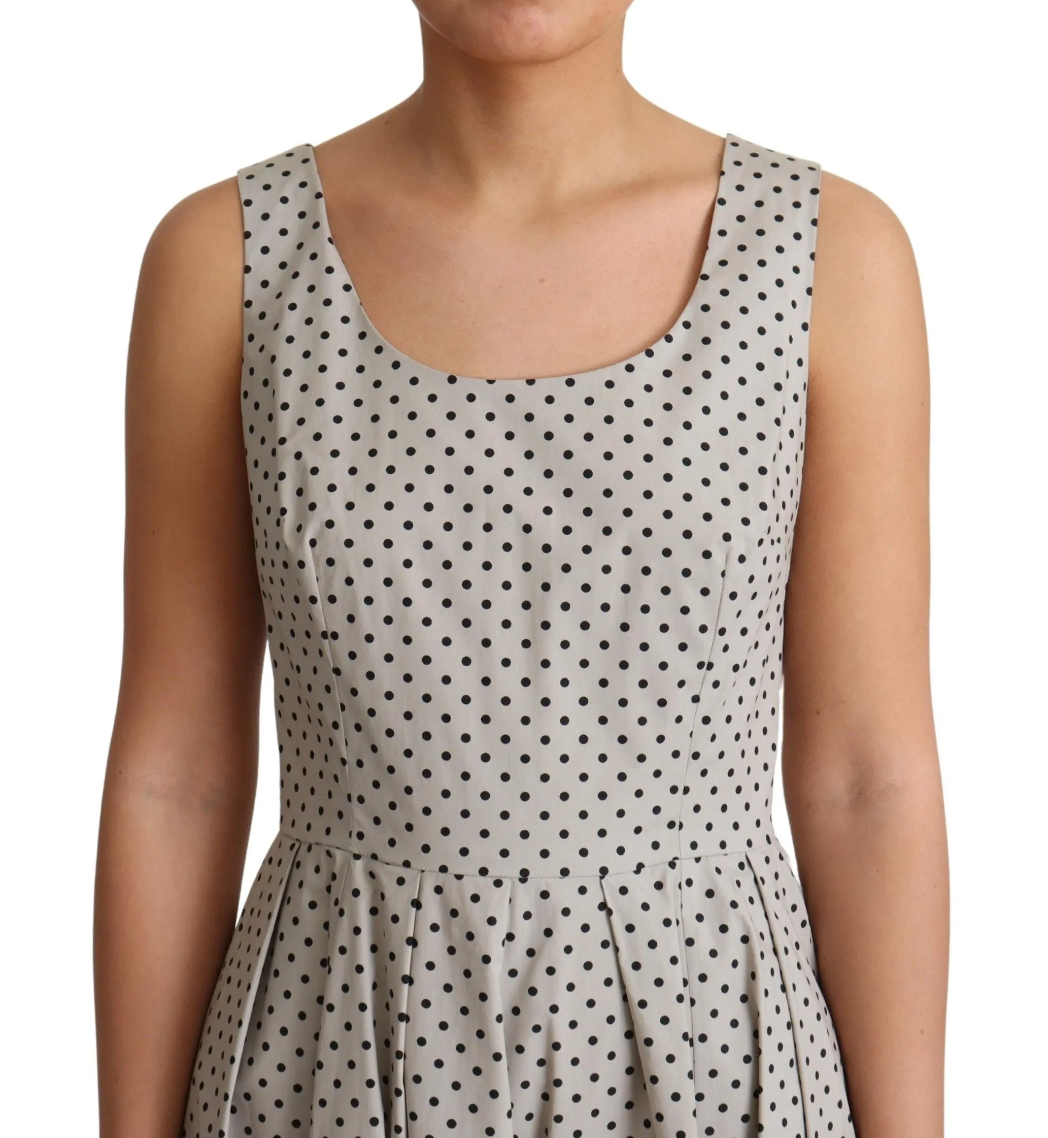 Beige Polka Dotted Cotton A-Line Dress sold by Lord & Taylor product image thumbnail 5