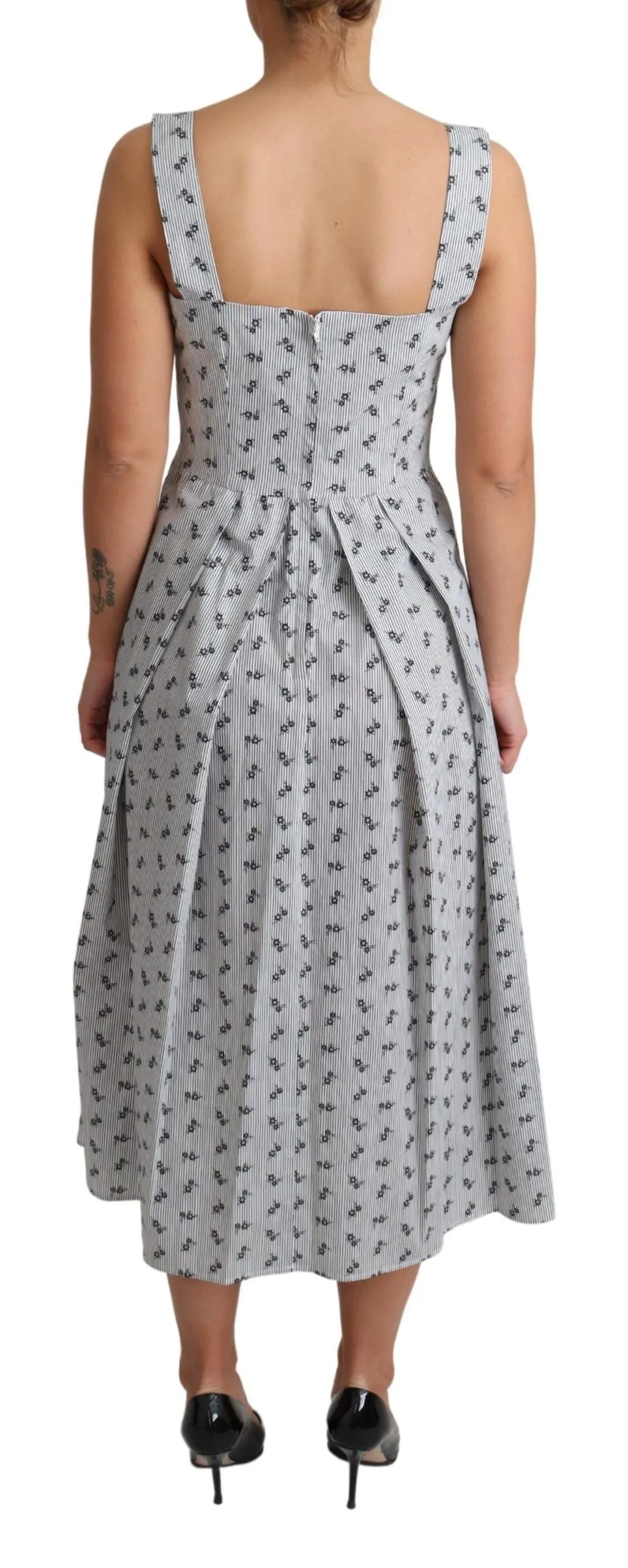 Blue White Floral Cotton A-Line Dress sold by Lord & Taylor product image thumbnail 2