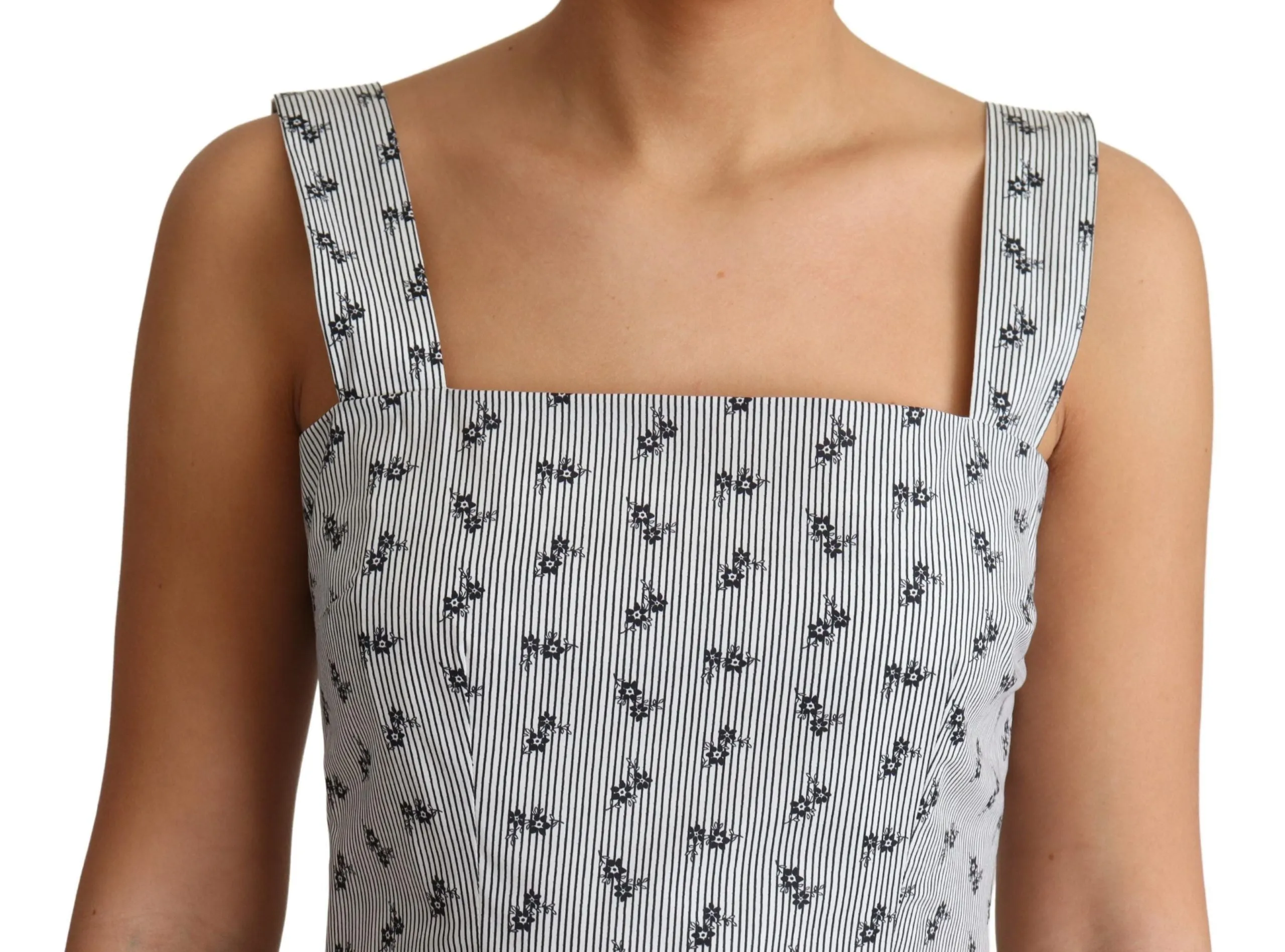 Blue White Floral Cotton A-Line Dress sold by Lord & Taylor product image thumbnail 3