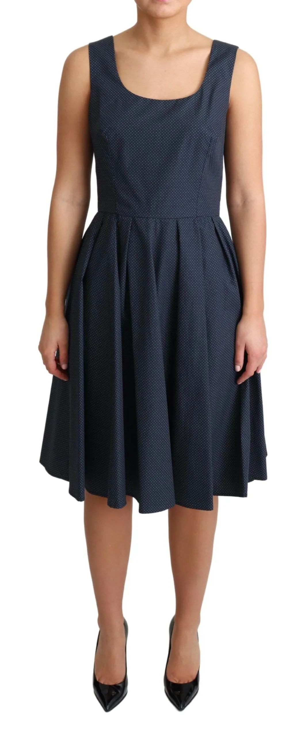 Blue Polka Dotted Cotton A-Line Dress sold by Lord & Taylor