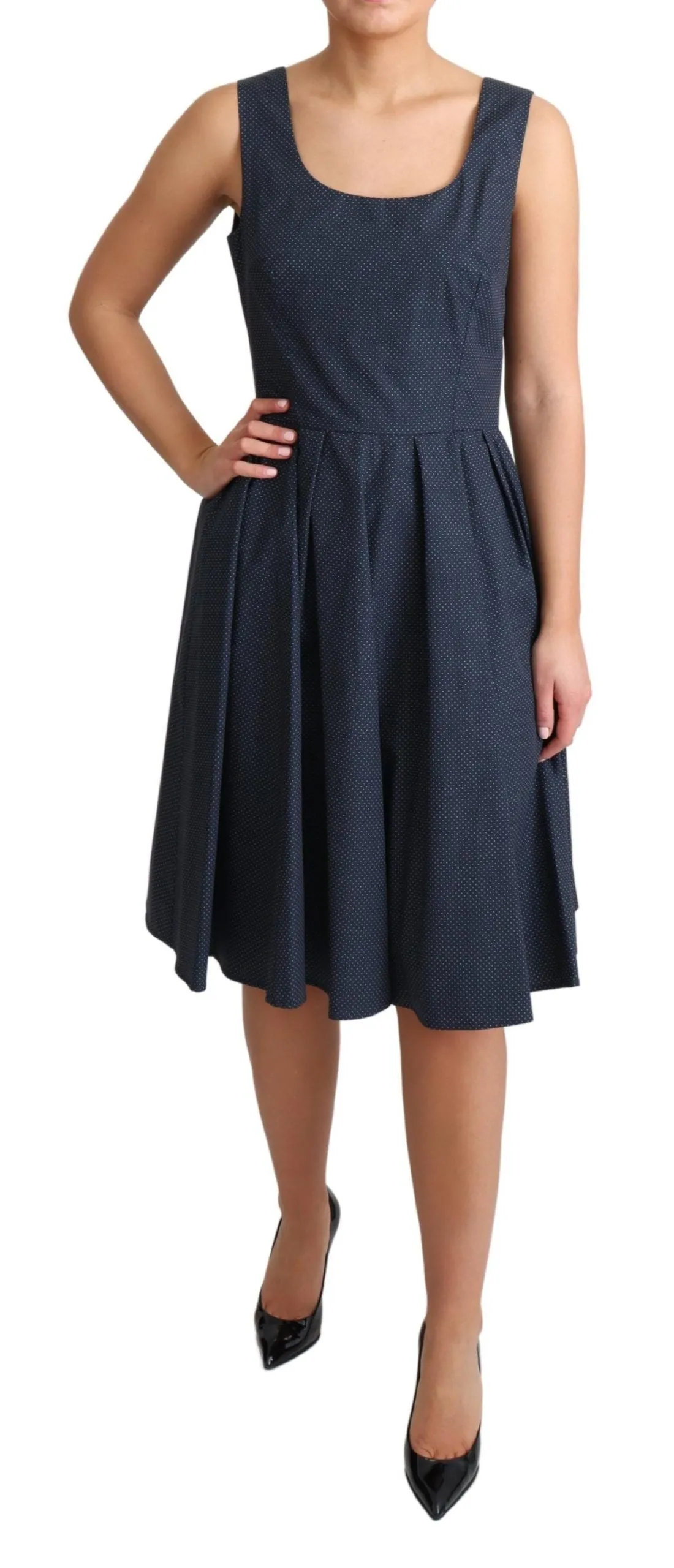 Blue Polka Dotted Cotton A-Line Dress sold by Lord & Taylor product image thumbnail 2