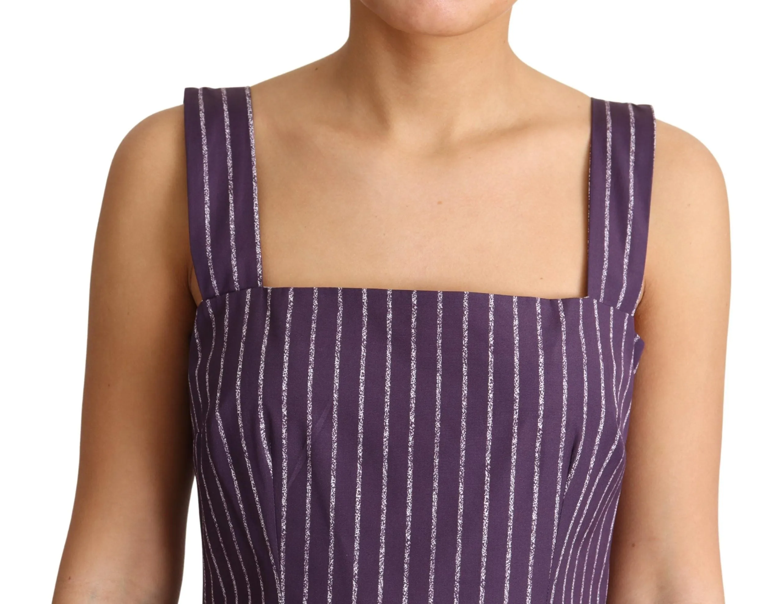 Purple Striped Cotton A-Line Stretch Dress sold by Lord & Taylor product image thumbnail 5