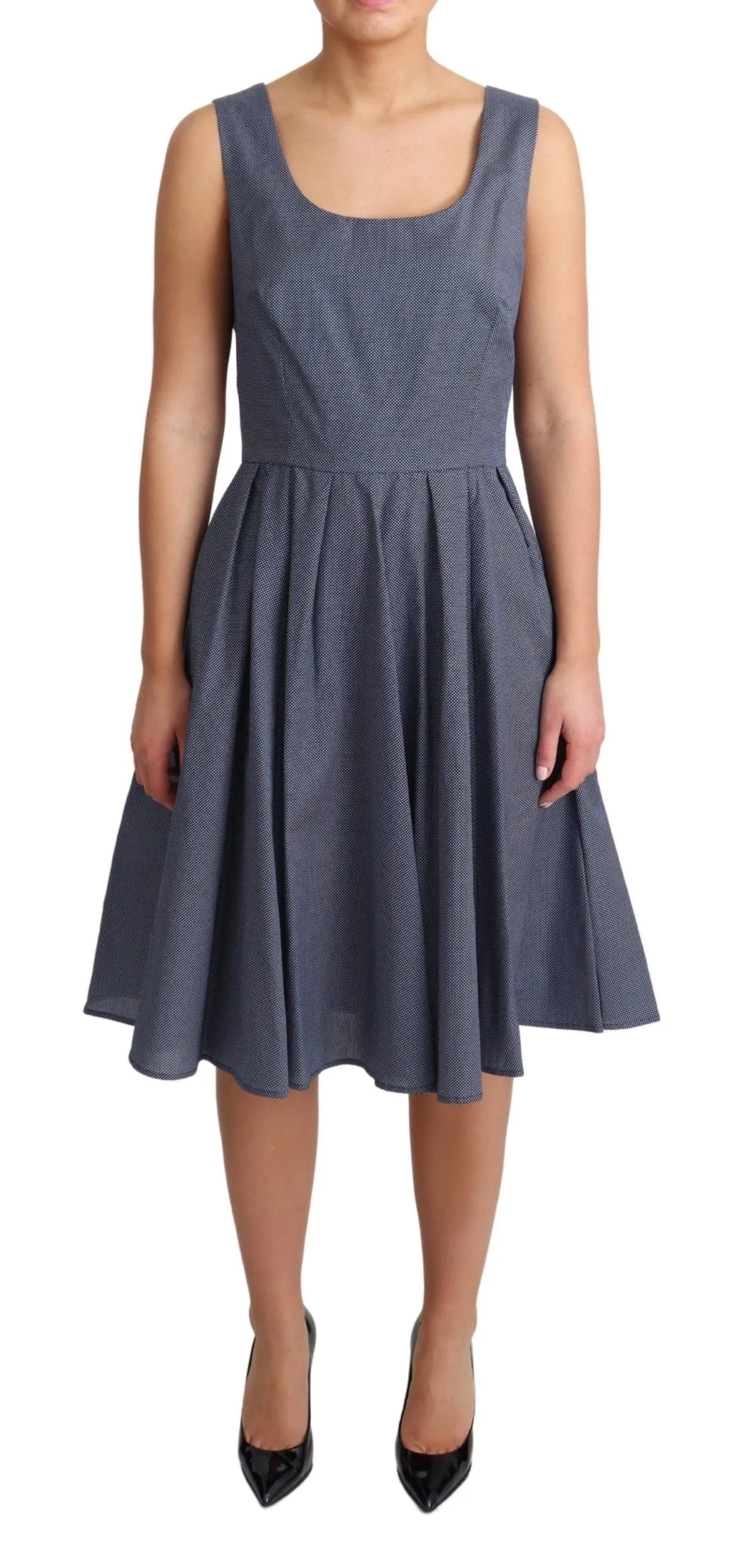 Blue Polka Cotton A-Line Stretch Dress sold by Lord & Taylor