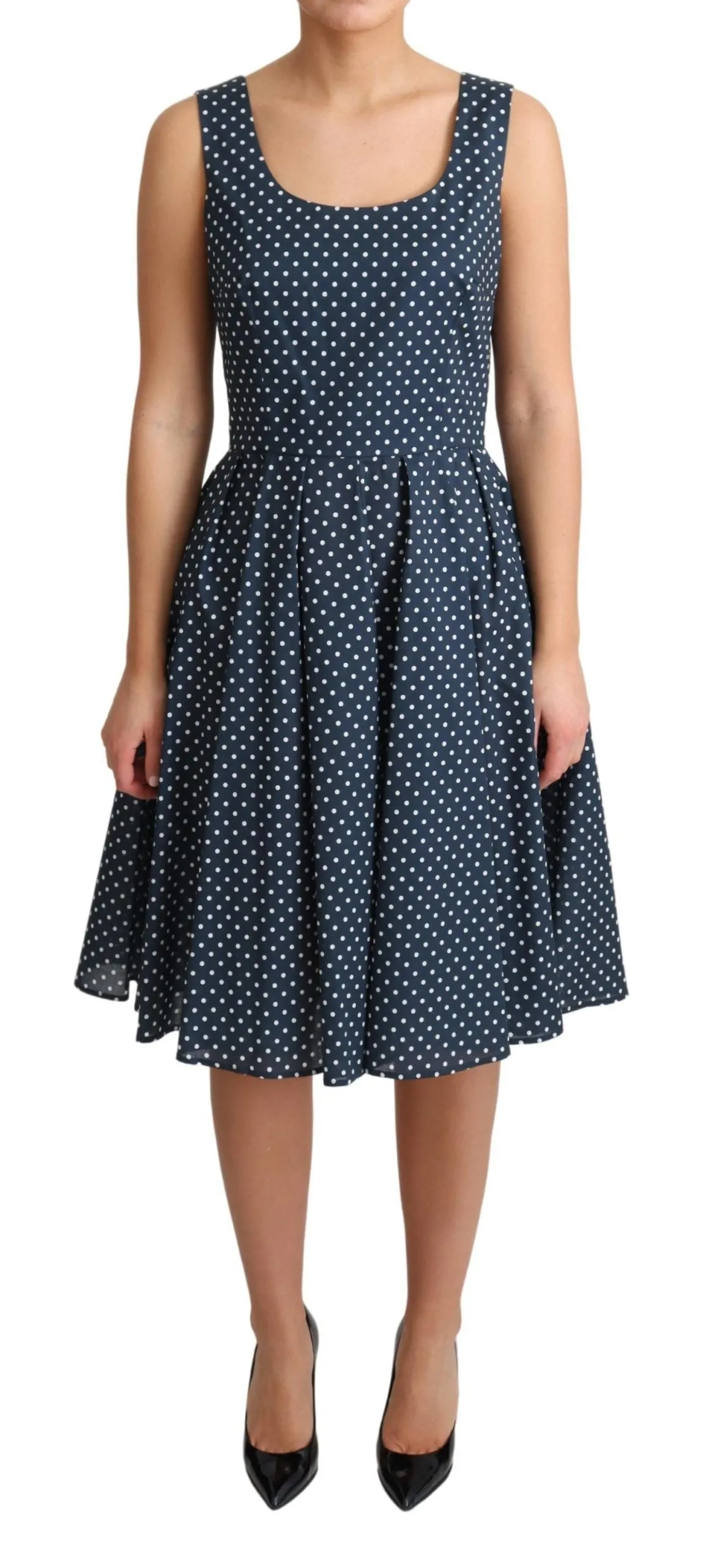 Blue Dotted Cotton A-Line Gown Dress sold by Lord & Taylor