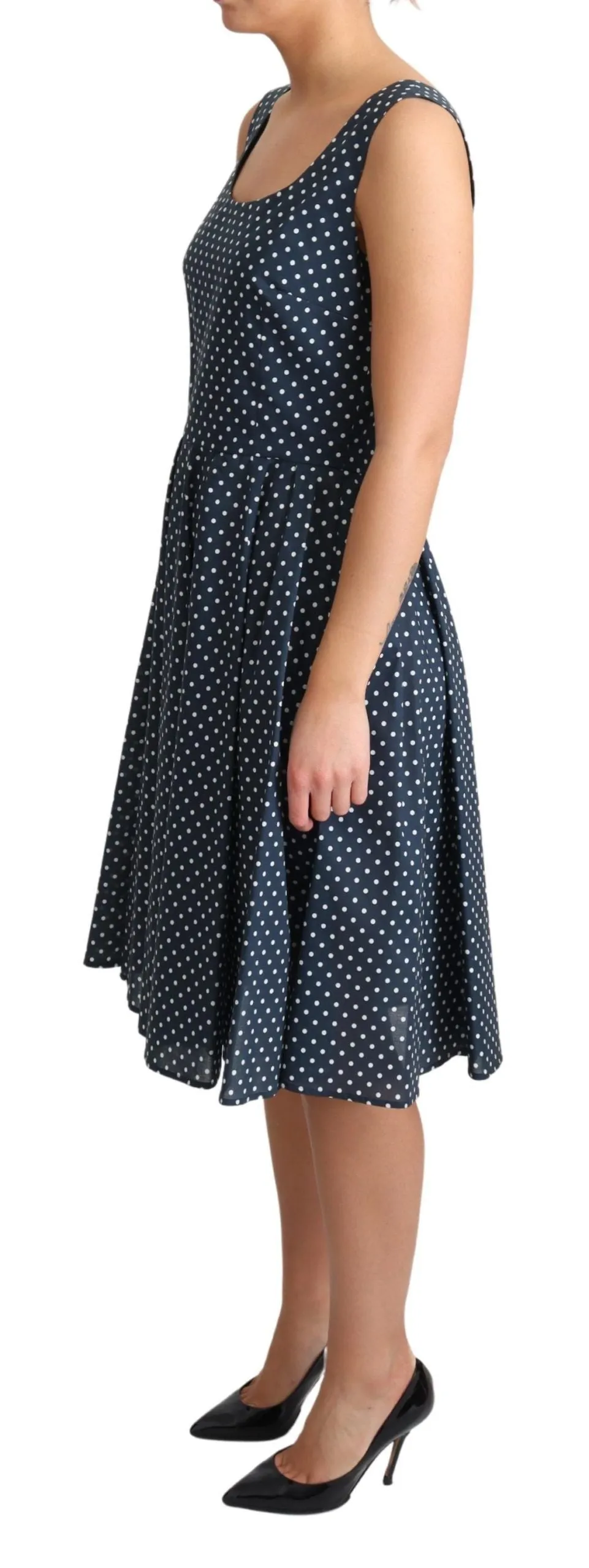 Blue Dotted Cotton A-Line Gown Dress sold by Lord & Taylor product image thumbnail 2