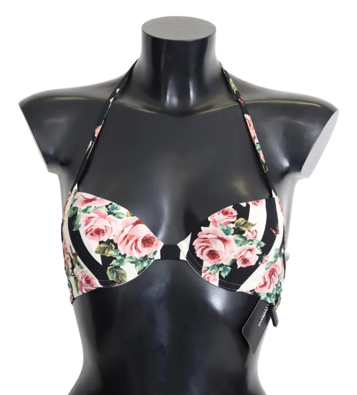 Multicolor Striped Rose Print Swimwear Bikini Tops sold by Lord & Taylor