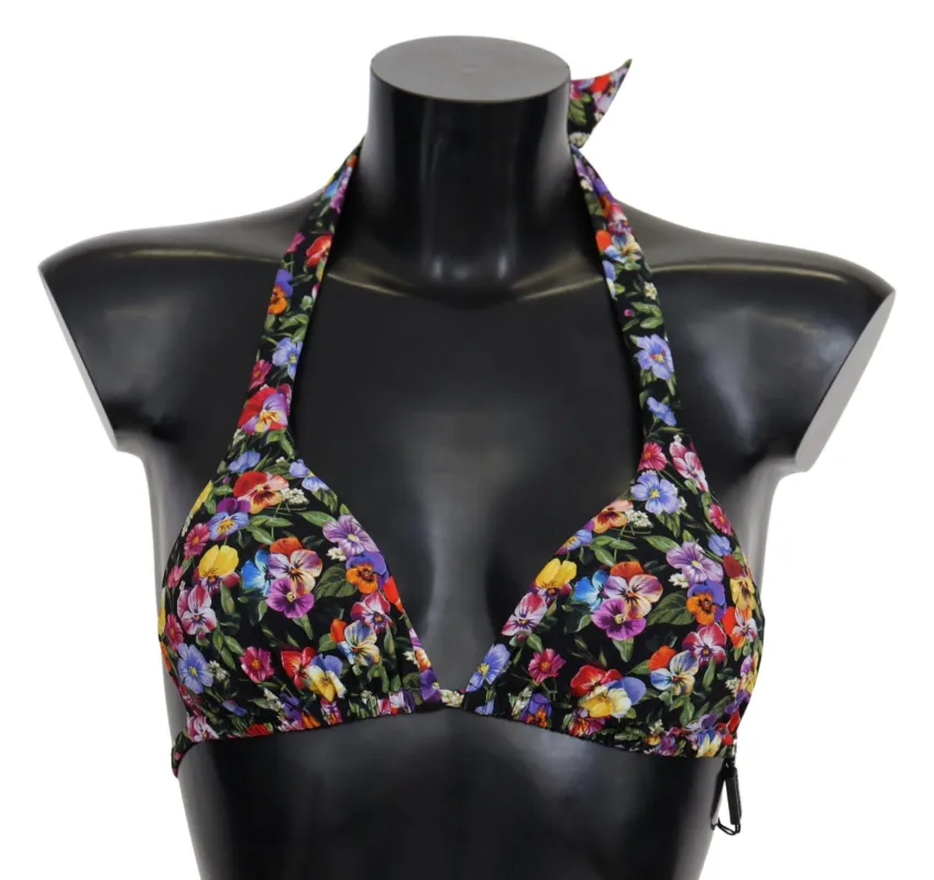 Black Floral Print Swimsuit Beachwear Bikini Tops sold by Lord & Taylor