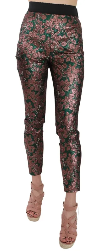 Multicolor Iridescent Brocade Jacquard Trousers Crop Pants sold by Lord & Taylor