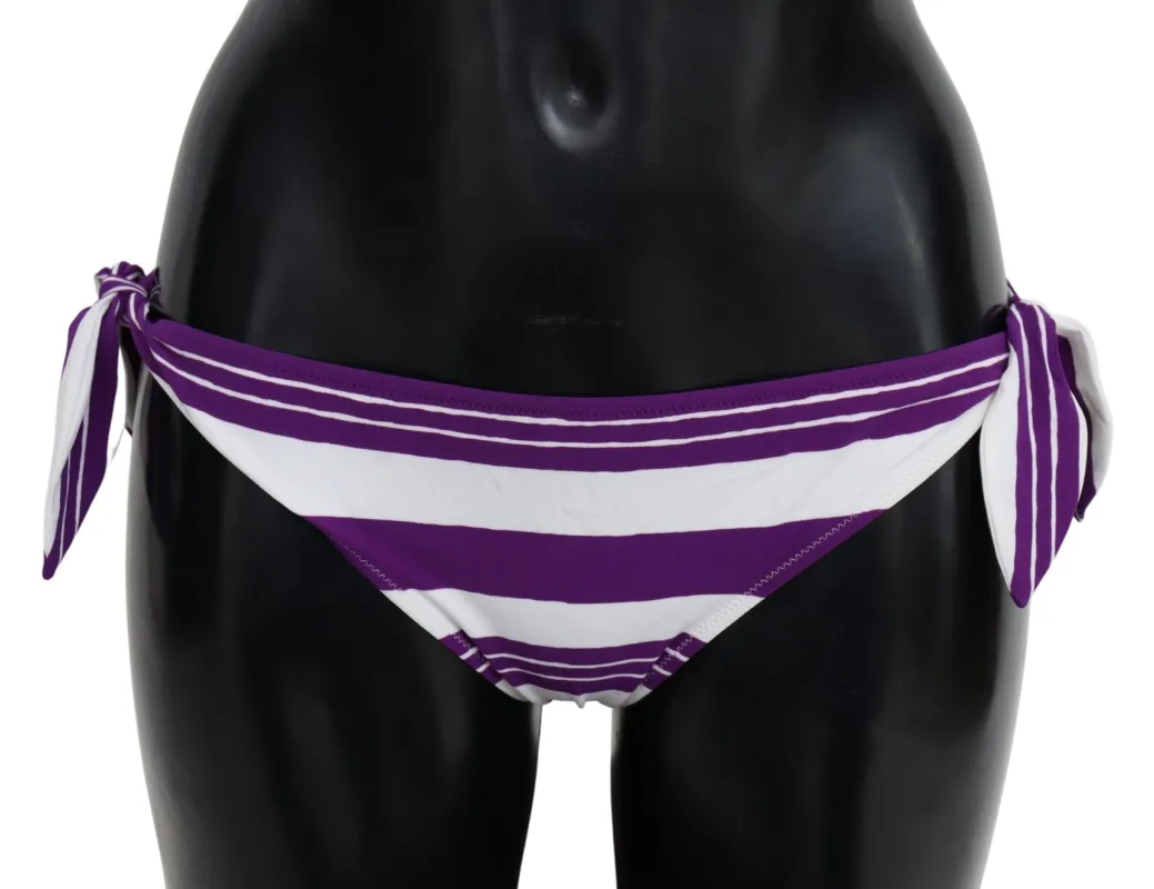Purple White Stripes Beachwear Bikini Bottom sold by Lord & Taylor
