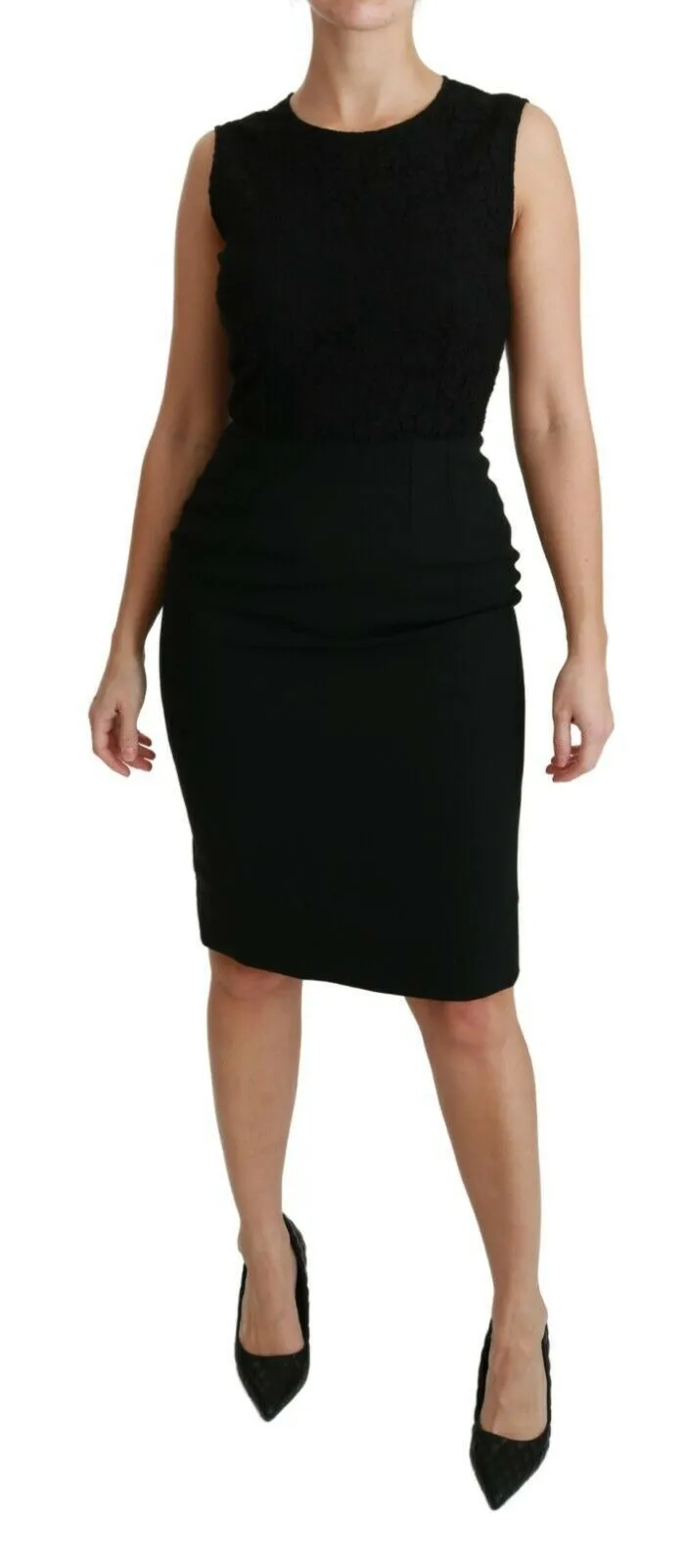 Black Floral Lace Sheath Gown Dress sold by Lord & Taylor product image thumbnail 2