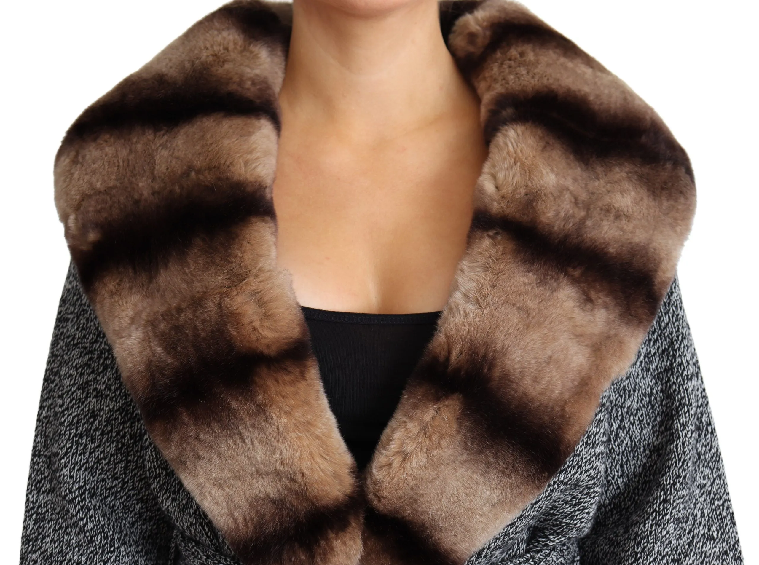 Gray Cardigan Fur Coat Cashmere Jacket sold by Lord & Taylor product image thumbnail 4