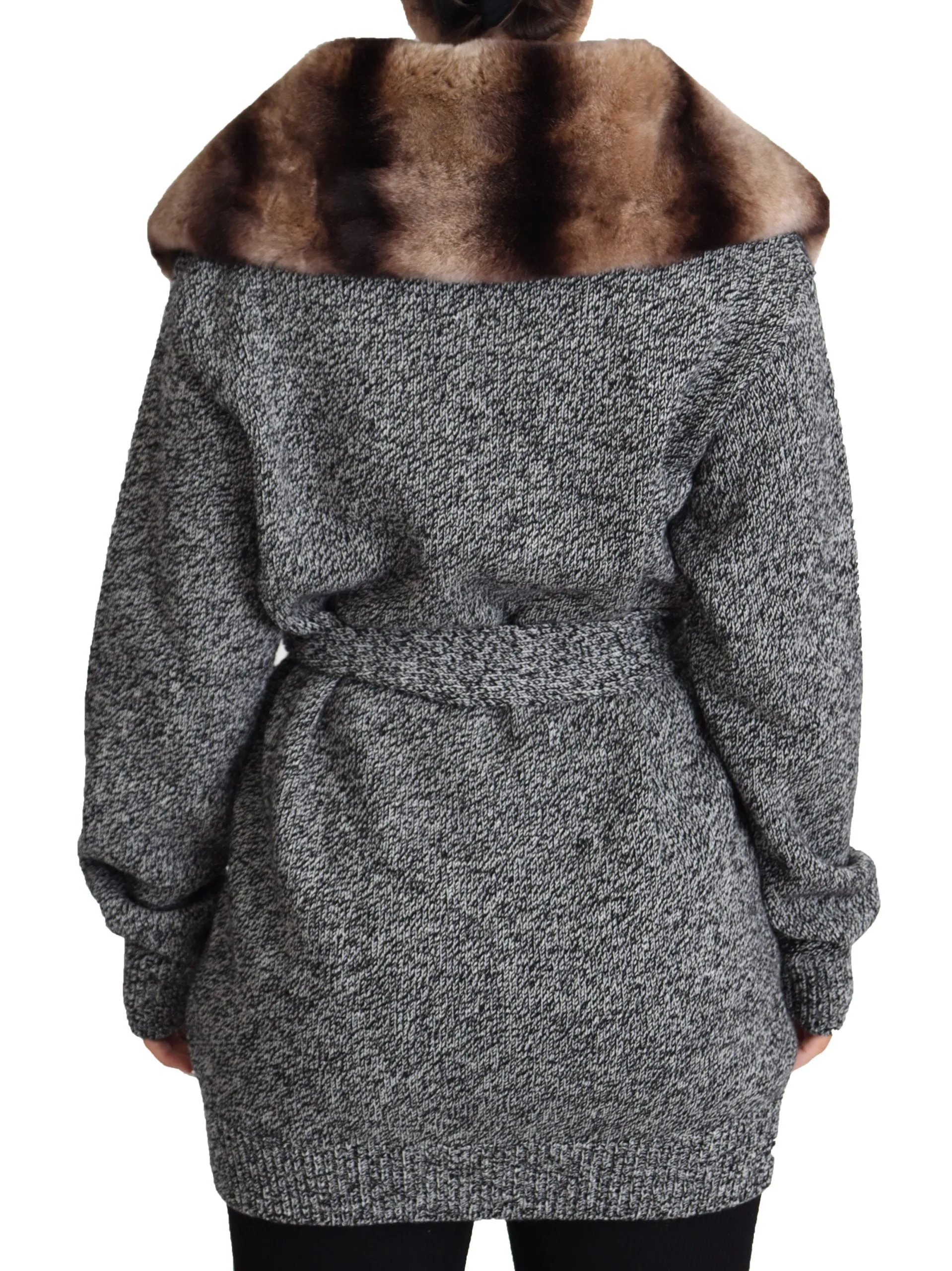 Gray Cardigan Fur Coat Cashmere Jacket sold by Lord & Taylor product image thumbnail 3