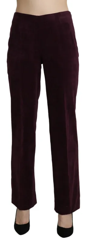 Purple Suede High Waist Straight Trouser Pants sold by Lord & Taylor