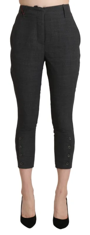 Gray High Waist Capri Cropped Cotton Pants sold by Lord & Taylor