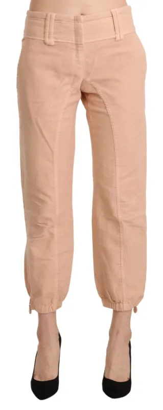 Beige Mid Waist Cropped Cotton Trouser Pants sold by Lord & Taylor