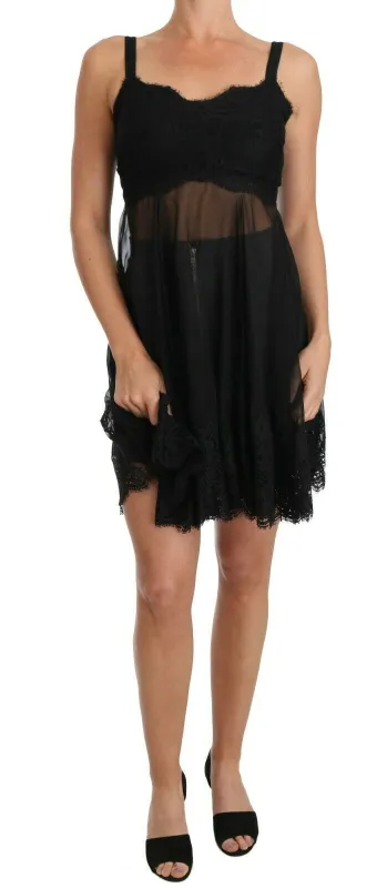 Black Silk Lace Dress Chemise Lingerie sold by Lord & Taylor