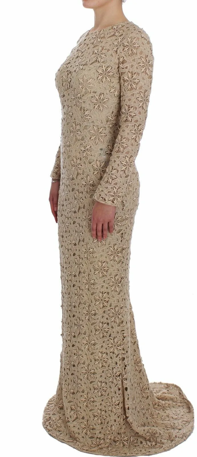 Beige Floral Lace Sheath Maxi Dress sold by Lord & Taylor product image thumbnail 2