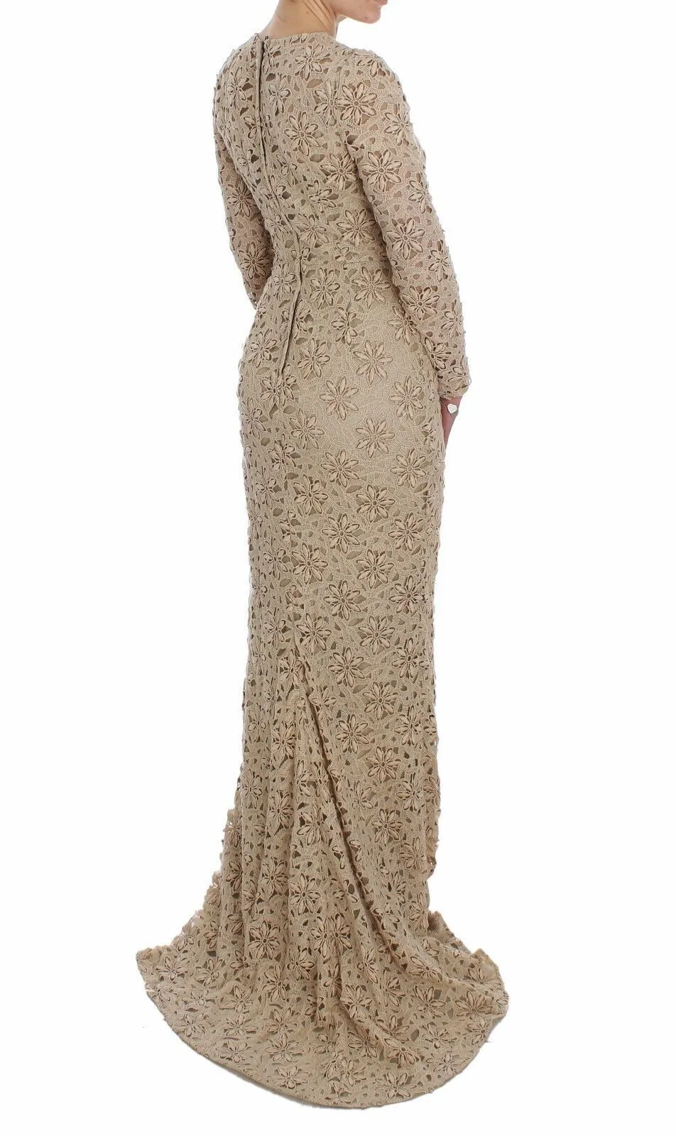 Beige Floral Lace Sheath Maxi Dress sold by Lord & Taylor product image thumbnail 4