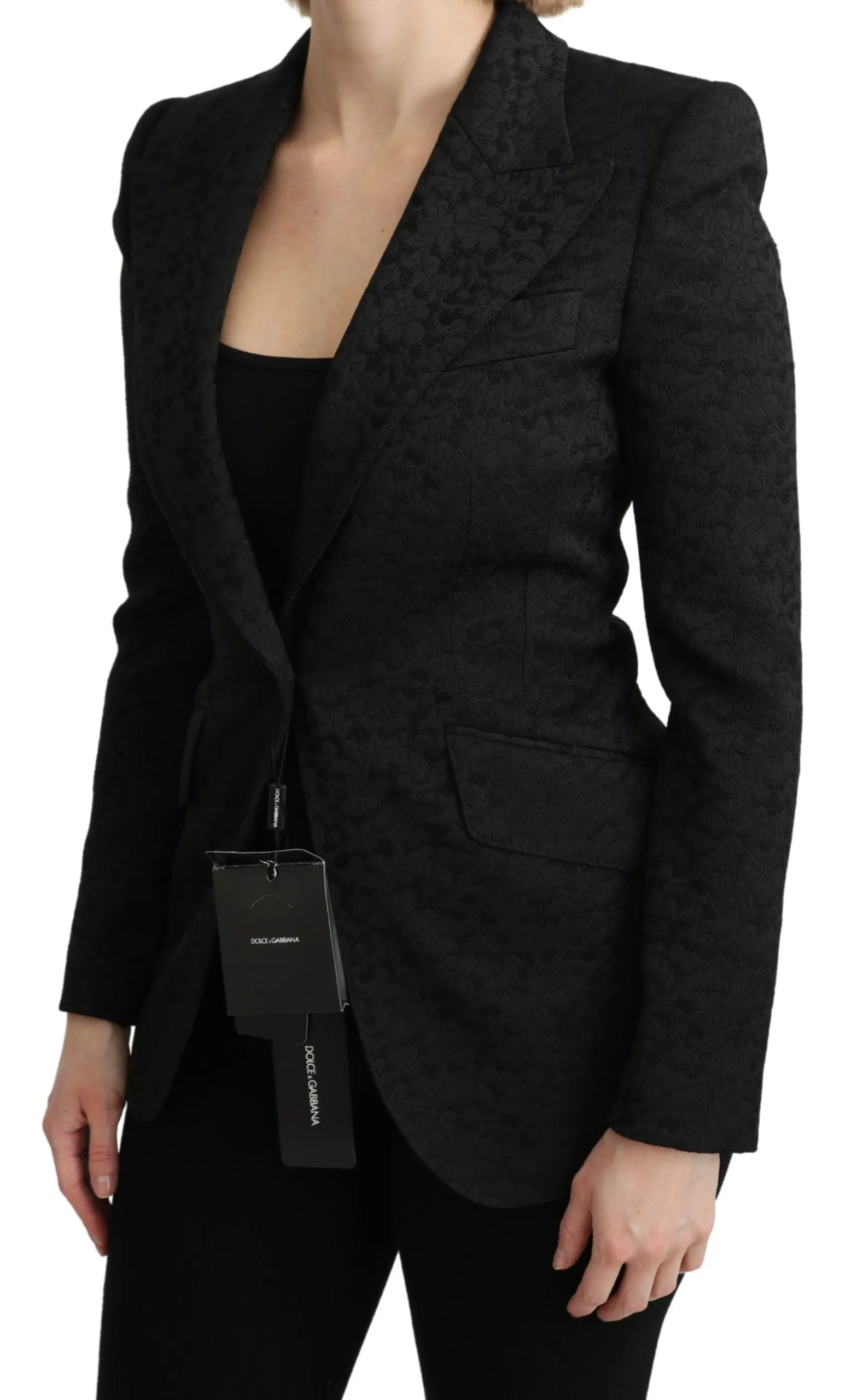 Black Brocade Single Breasted Blazer Jacket sold by Lord & Taylor product image thumbnail 3