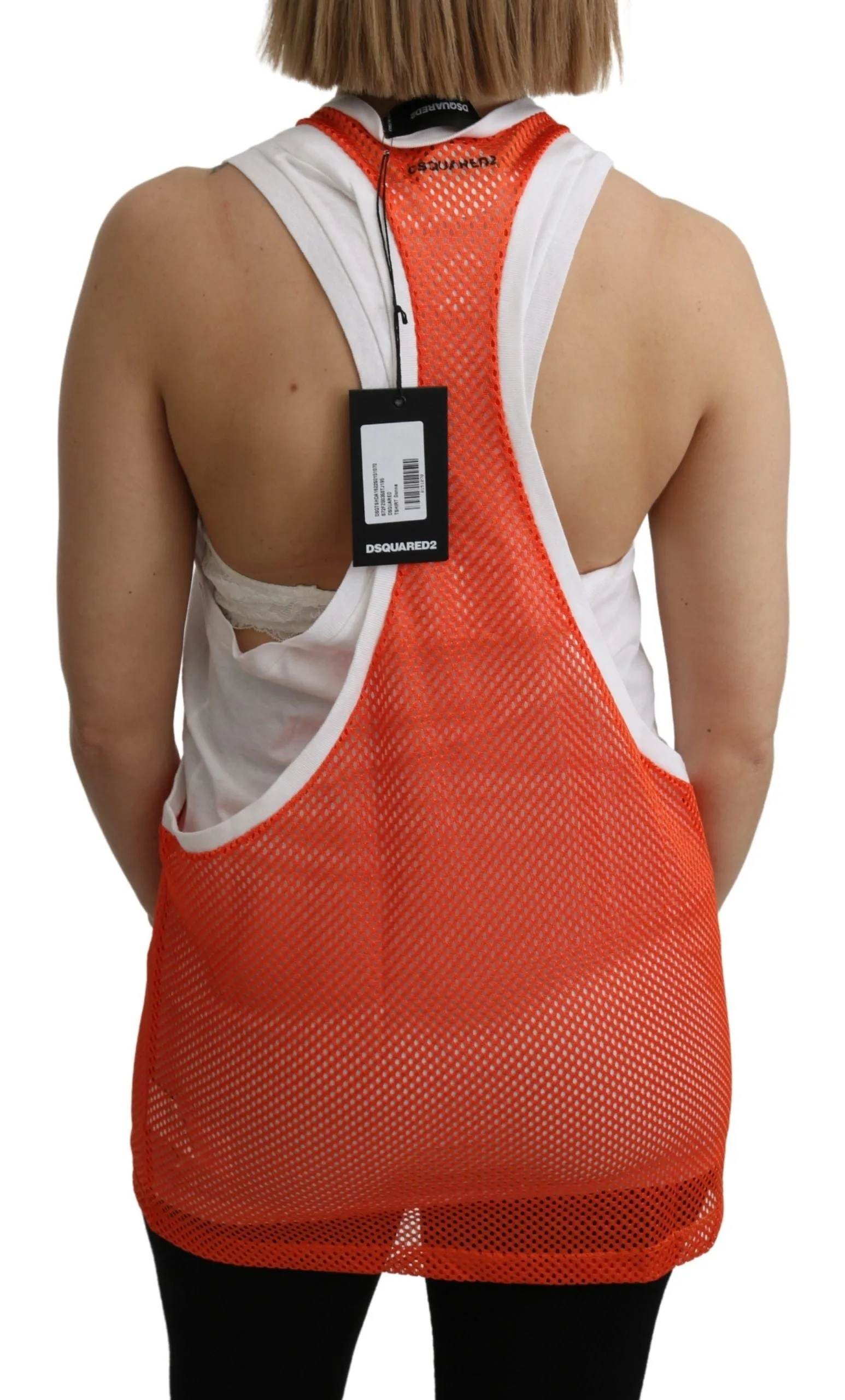 Orange White Crewneck Sleeveless Tank T-shirt Dress Top sold by Lord & Taylor product image thumbnail 4