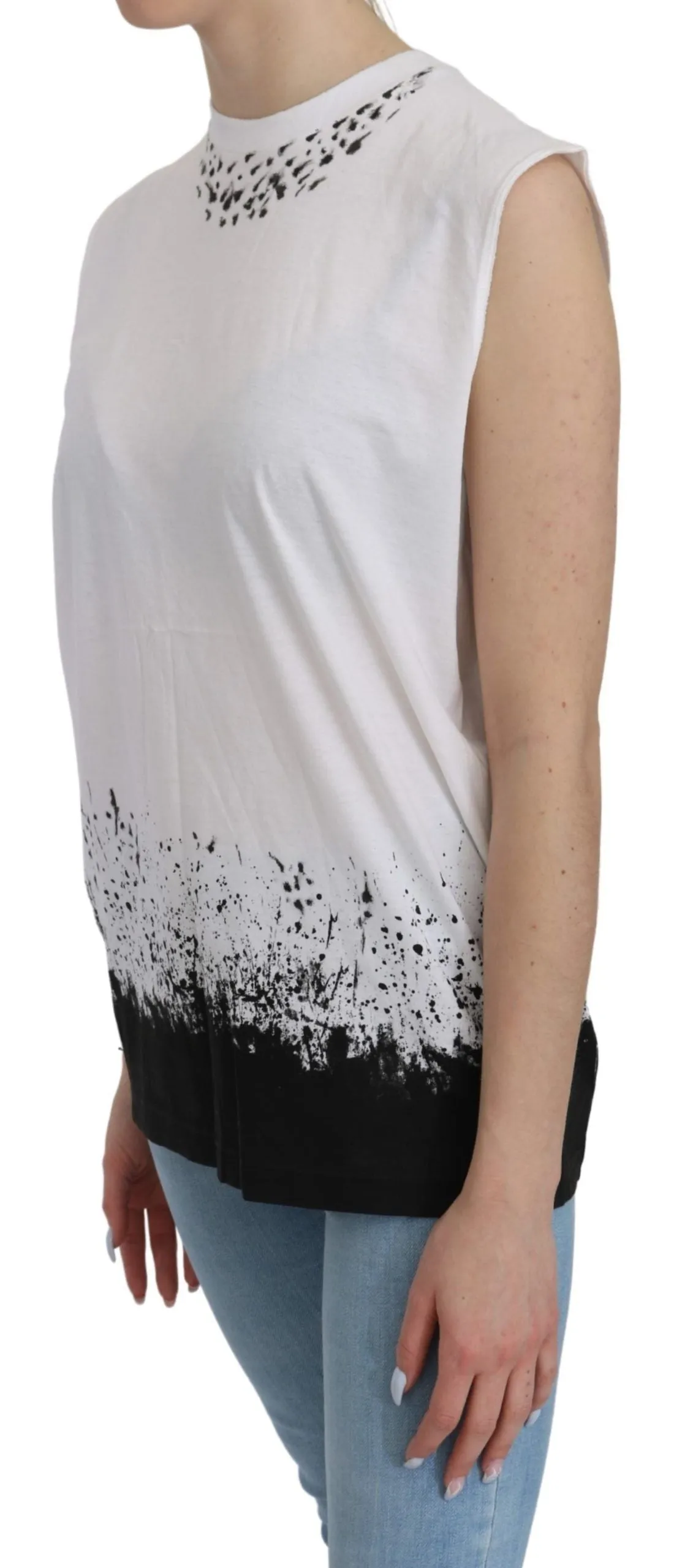 White Sleeveless T-shirt Tank Cotton Top sold by Lord & Taylor product image thumbnail 3