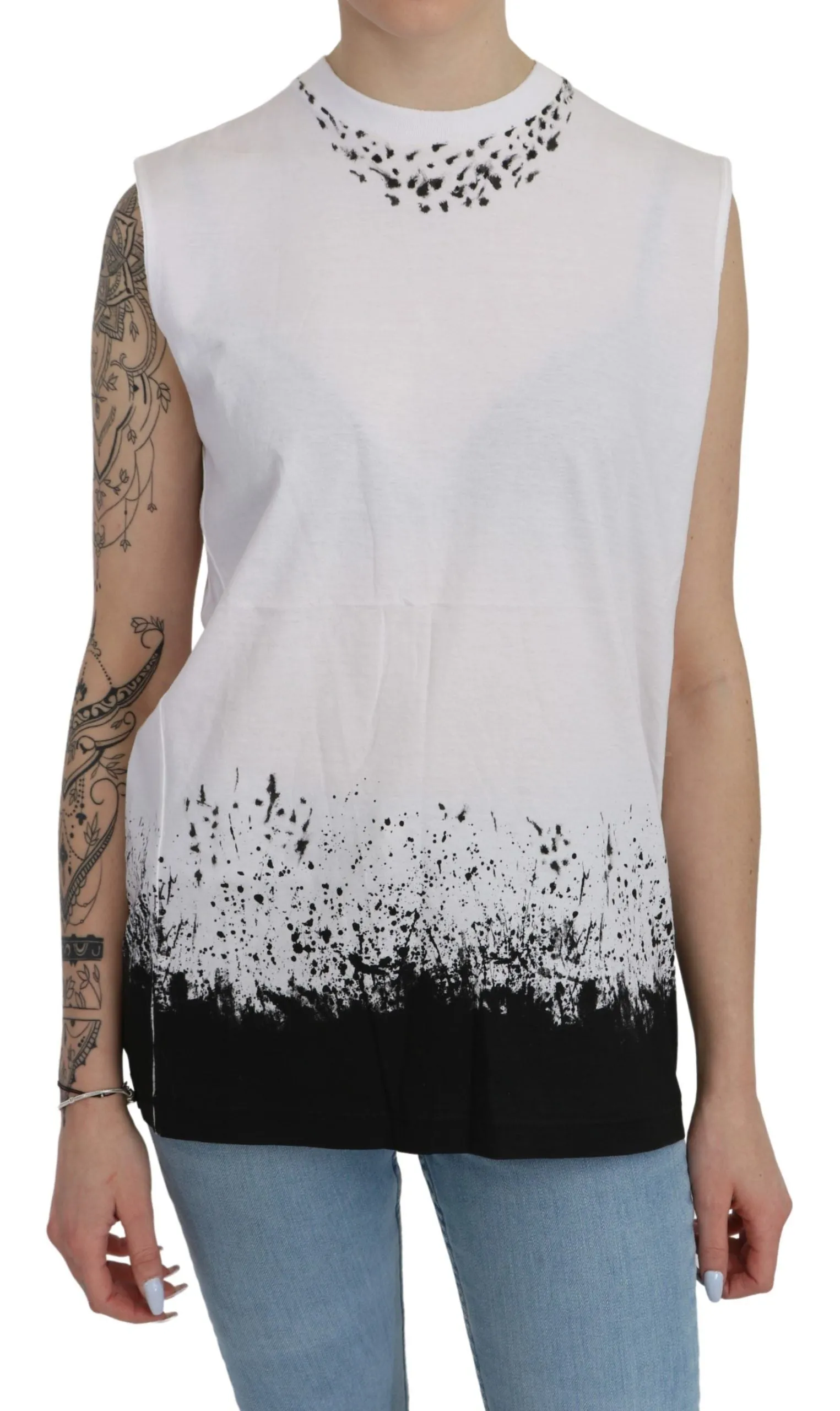 White Sleeveless T-shirt Tank Cotton Top sold by Lord & Taylor